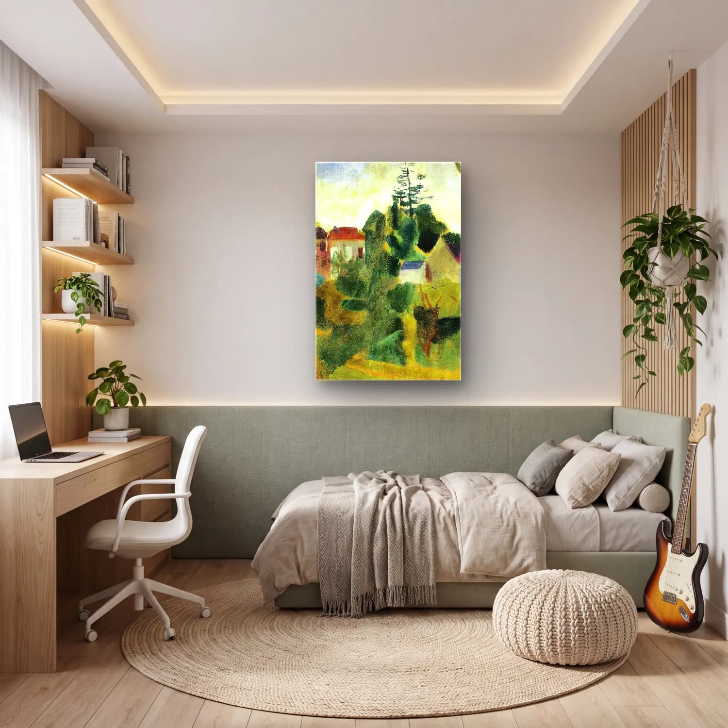 Robert Delaunay – Paysage Inachevé cam tablo — genç odasında