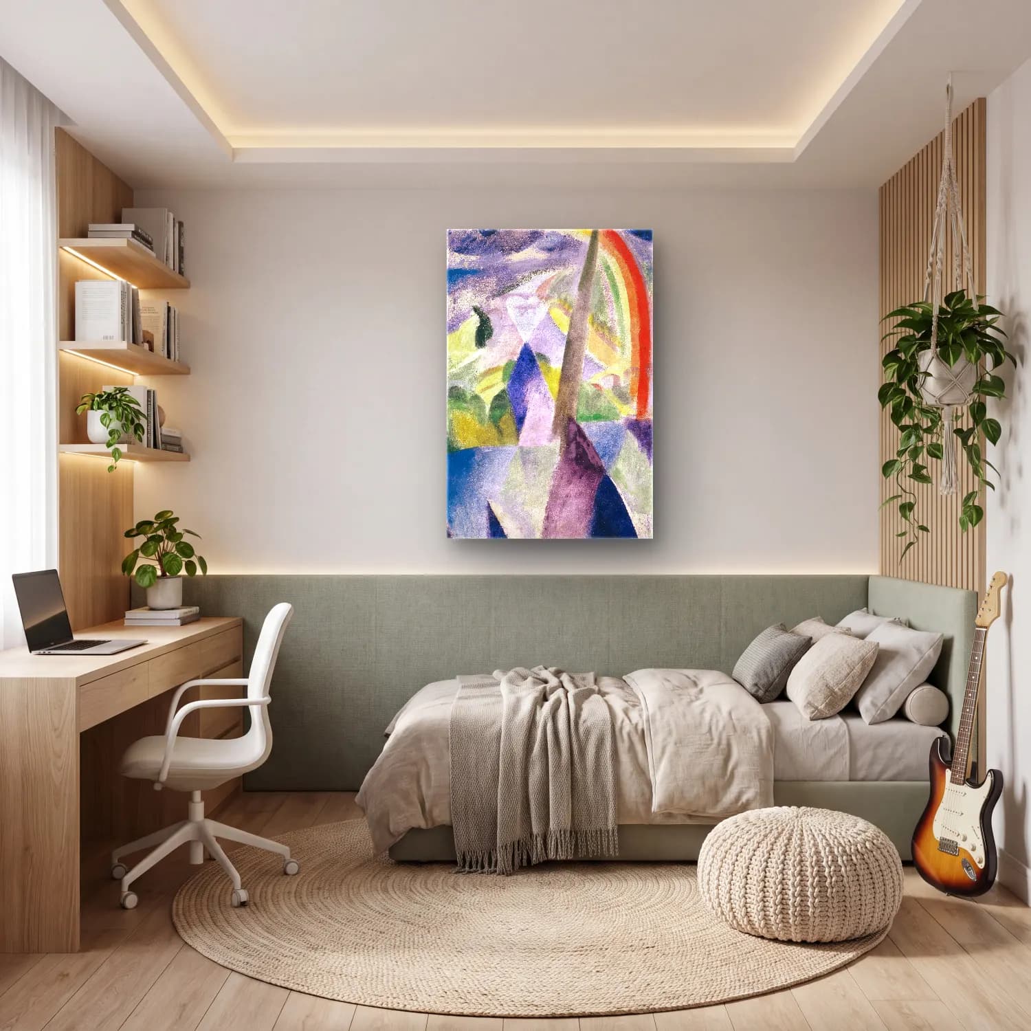 Robert Delaunay – The Spire of Notre-Dame (View of Paris, Notre-Dame) cam tablo — genç odasında