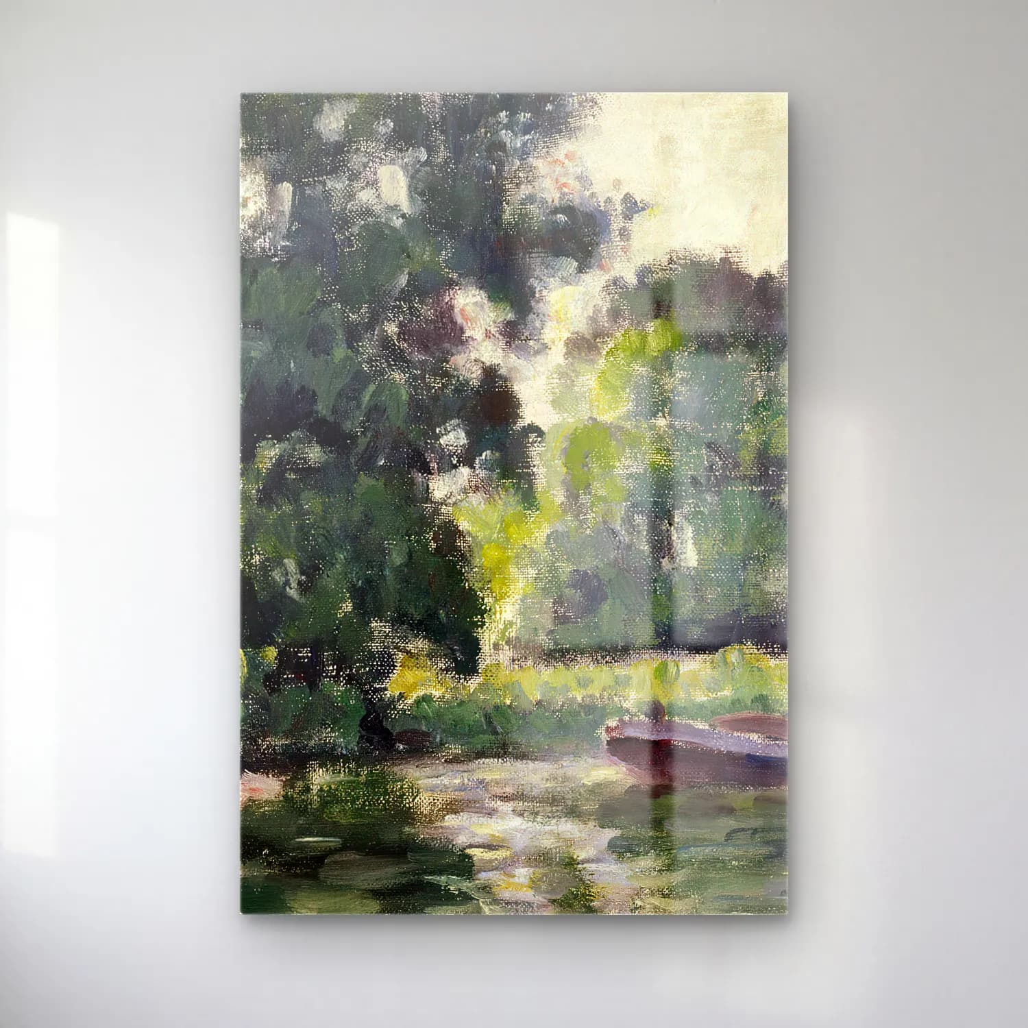 Alfred William Finch – Richmond, a River Landscape – Yeşil Tonlar cam tablo — Alfred William Finch – Richmond, a River Landscape – Yeşil Tonlar — empresyonist kırda nehir