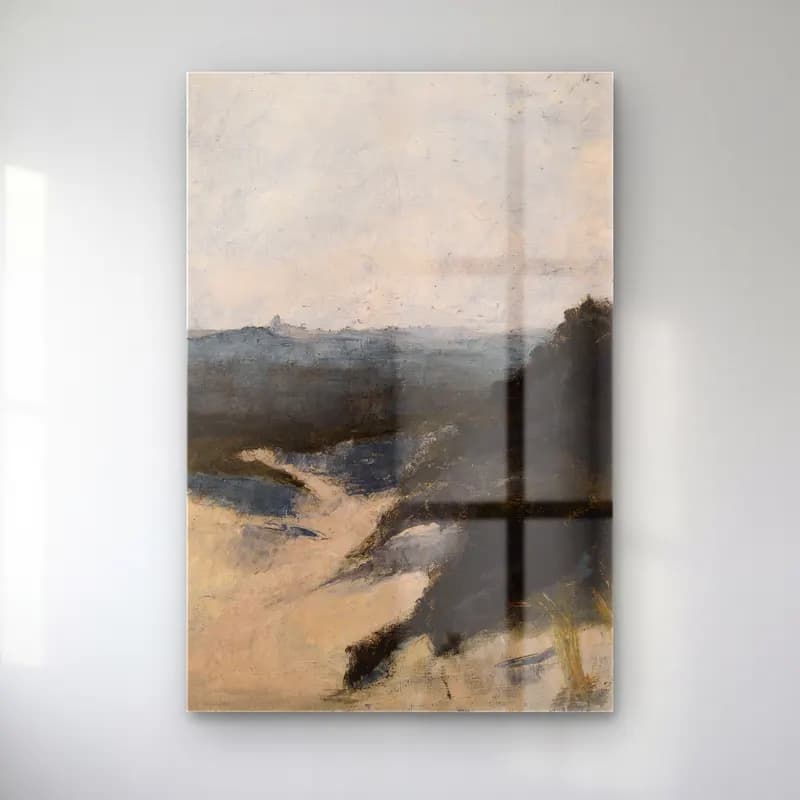 Alfred William Finch – Shore View, Knocke – Bej Tonlar cam tablo — Alfred William Finch – Shore View, Knocke – Bej Tonlar — empresyonist soyut manzara