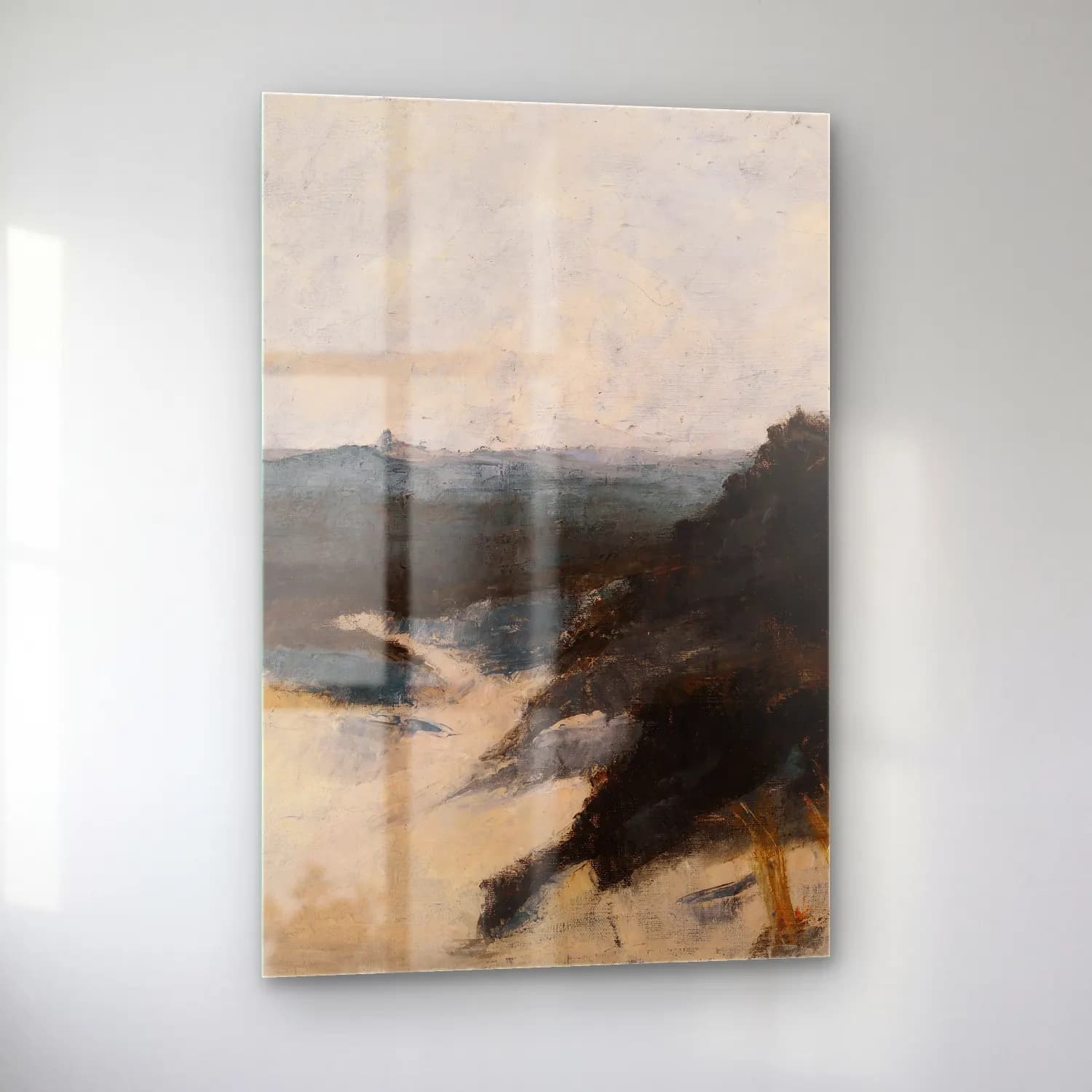 Alfred William Finch – Shore View, Knocke – Bej Tonlar cam tablo — sol açıdan görünüm