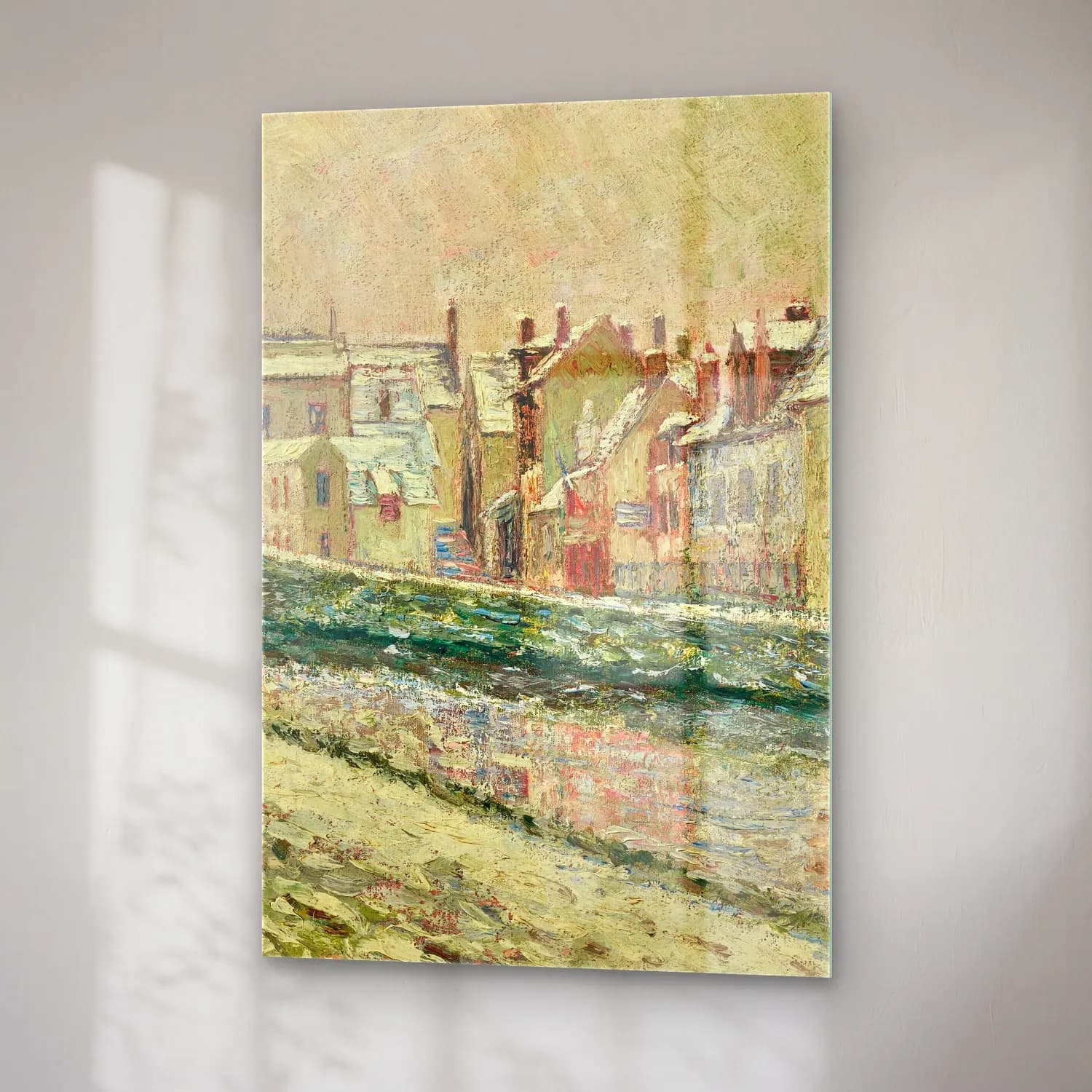 Albert Gleizes – Le village de Moret-sur-Loing sous la neige (circa 1901) cam tablo — sağ açıdan görünüm