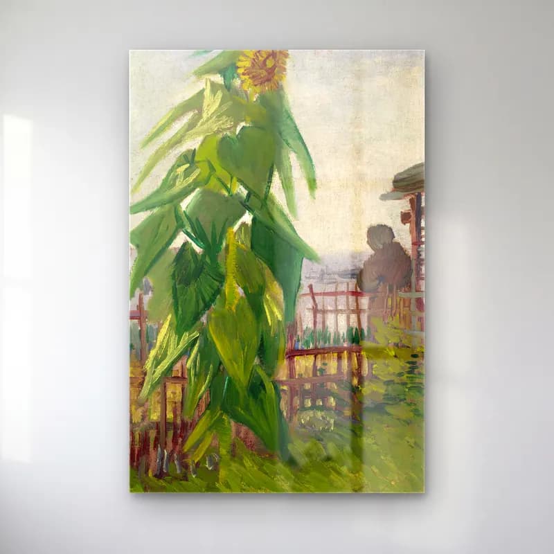 Vincent van Gogh – Allotment with Sunflower cam tablo — Vincent van Gogh – Allotment with Sunflower — empresyonist çiçek bahçesi