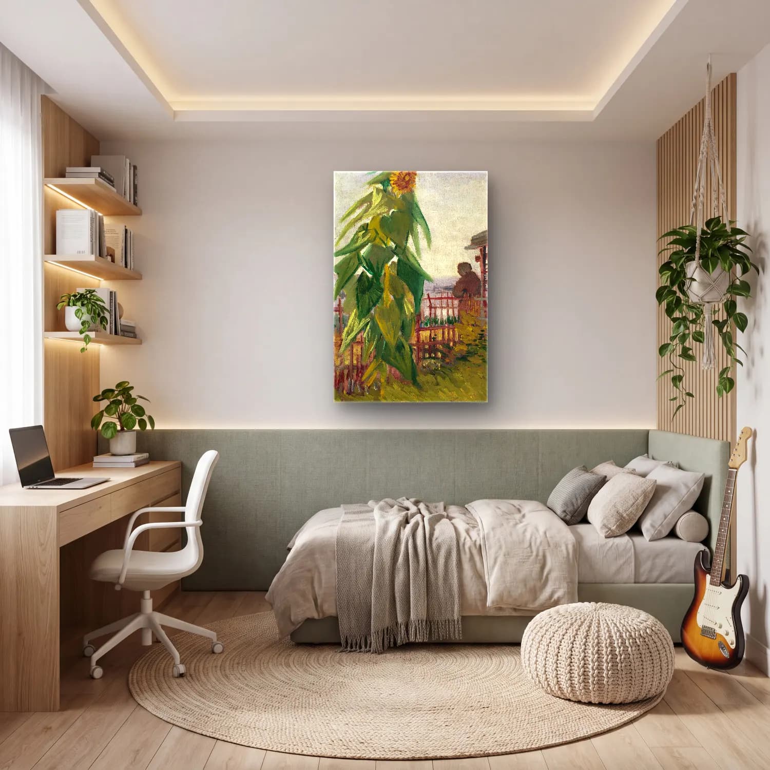 Vincent van Gogh – Allotment with Sunflower cam tablo — genç odasında