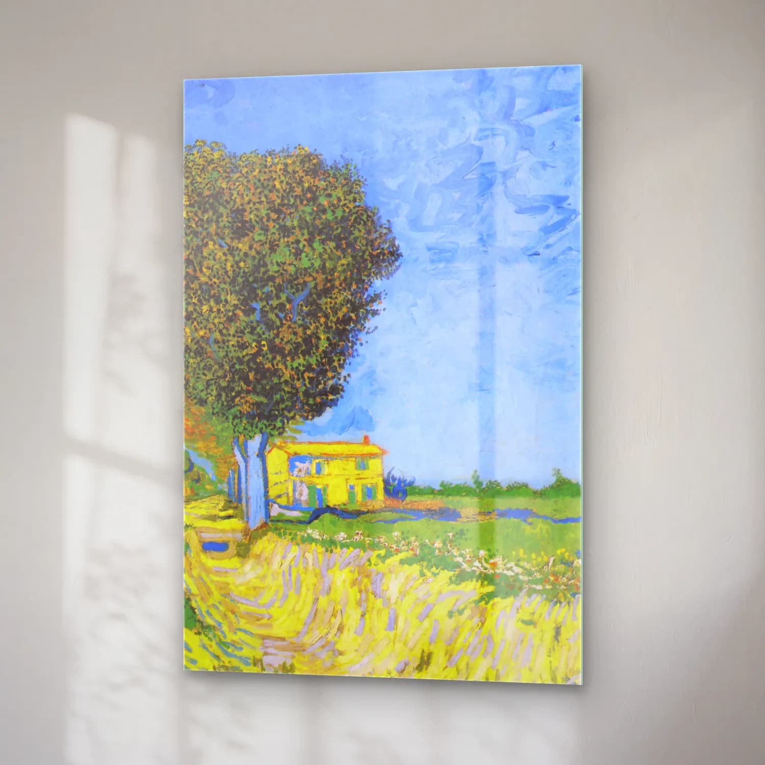 Vincent van Gogh – Avenue at Arles with houses cam tablo — sağ açıdan görünüm