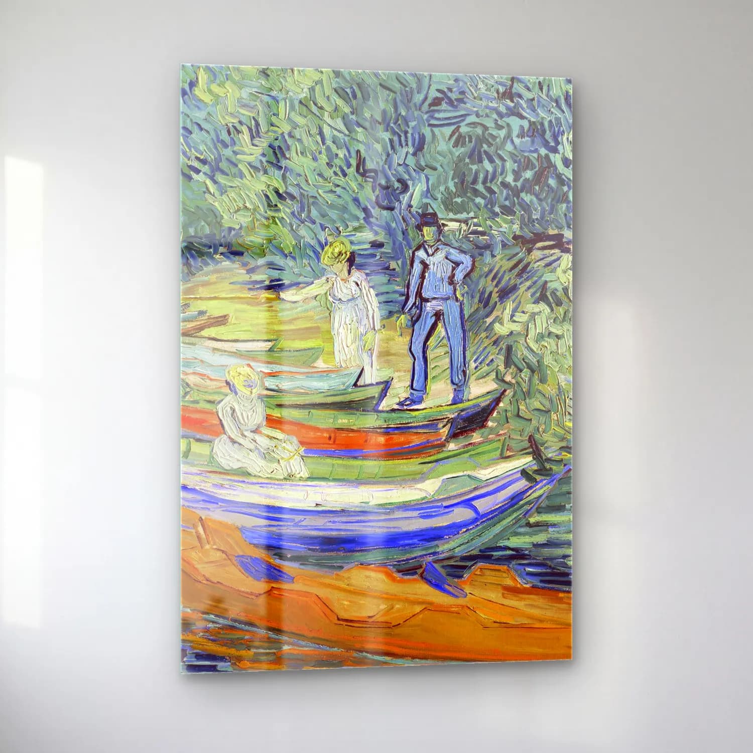 Vincent van Gogh – Bank of the Oise at Auvers cam tablo — sol açıdan görünüm