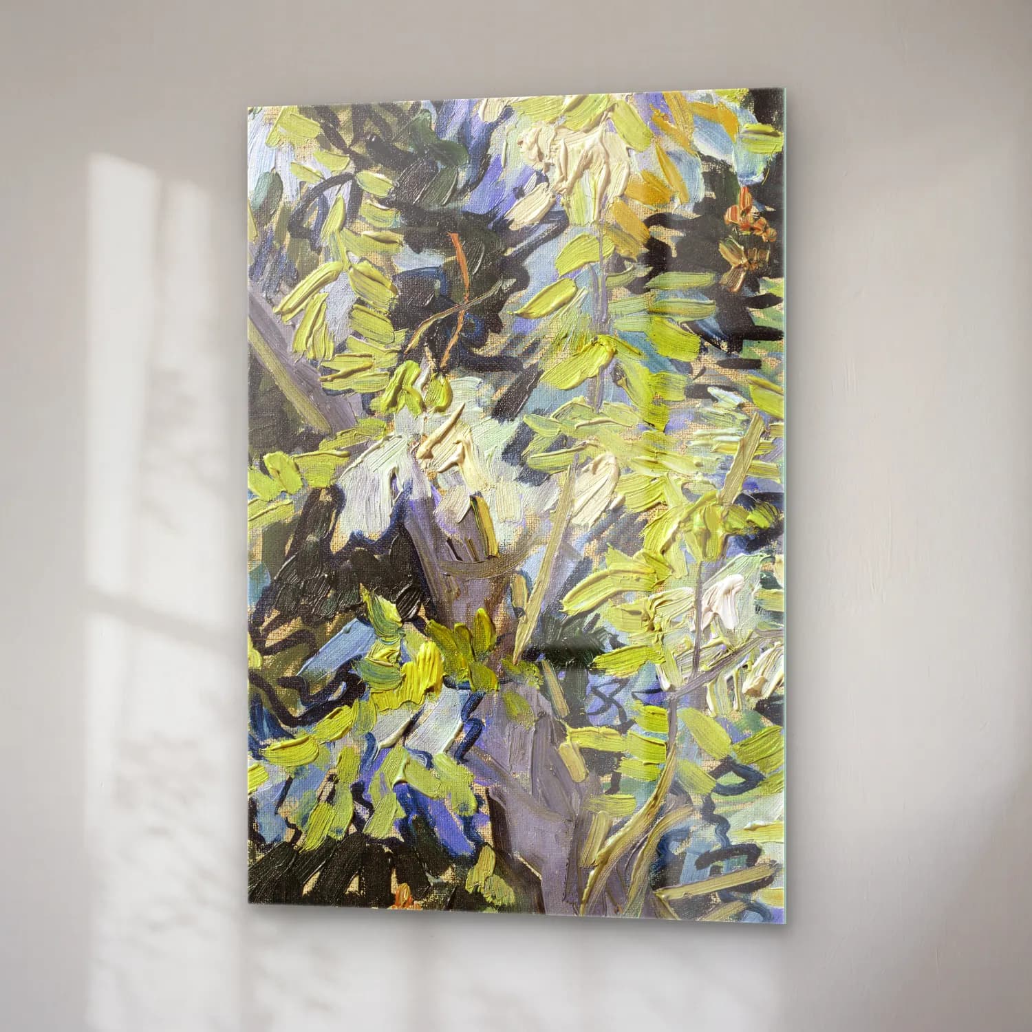 Vincent van Gogh – Blossoming Acacia Branches cam tablo — sağ açıdan görünüm