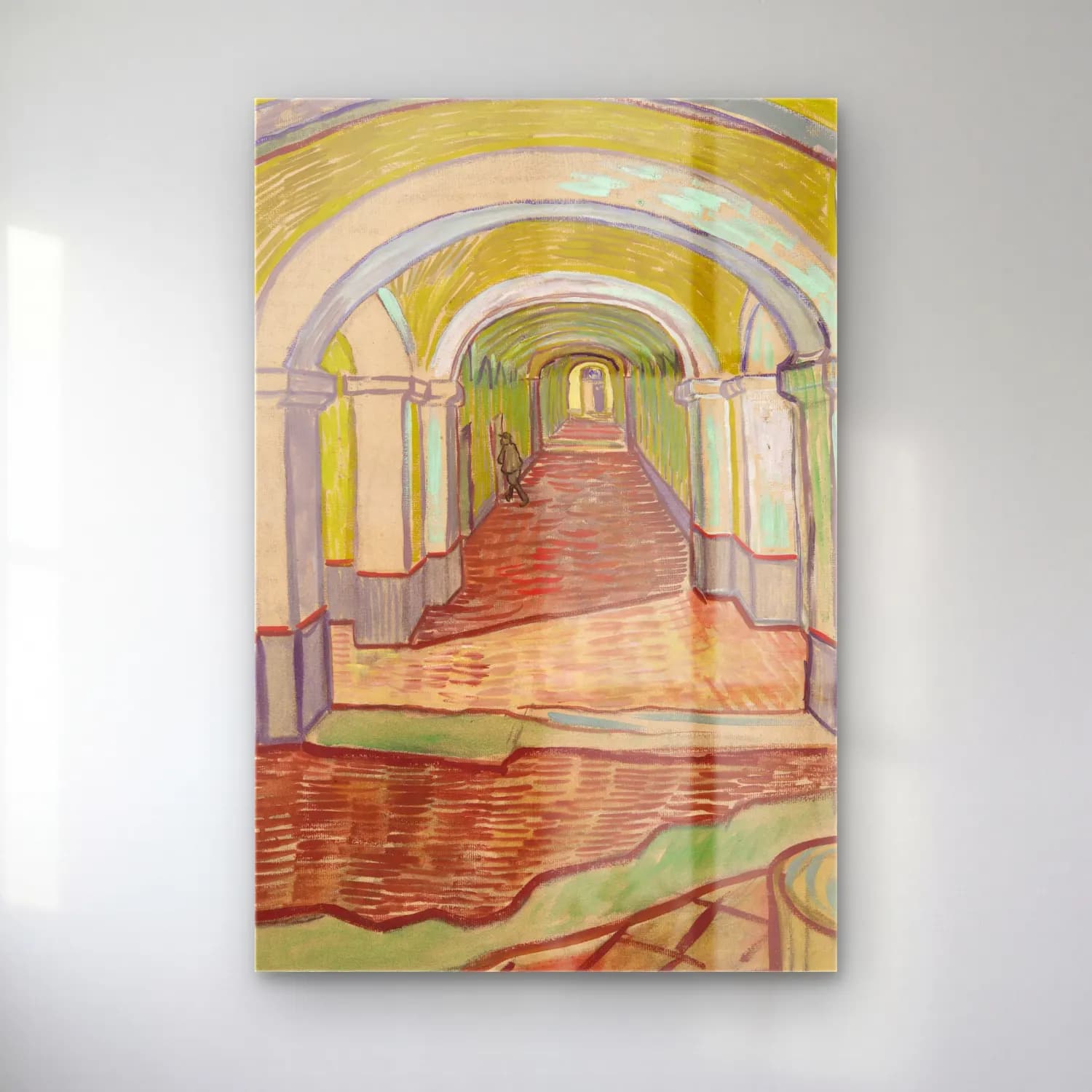 Vincent van Gogh – Corridor in the Asylum cam tablo — Vincent van Gogh – Corridor in the Asylum — empresyonist kapı