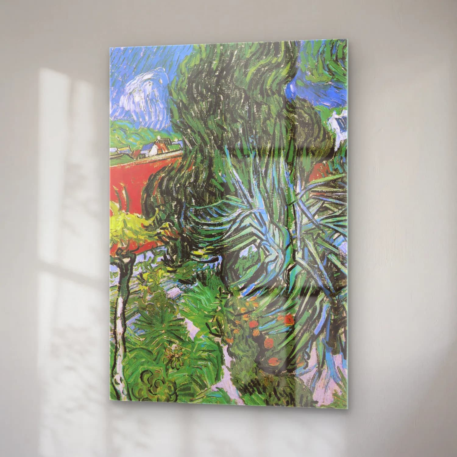 Vincent van Gogh – Doctor Gachet s Garden in Auvers cam tablo — sağ açıdan görünüm