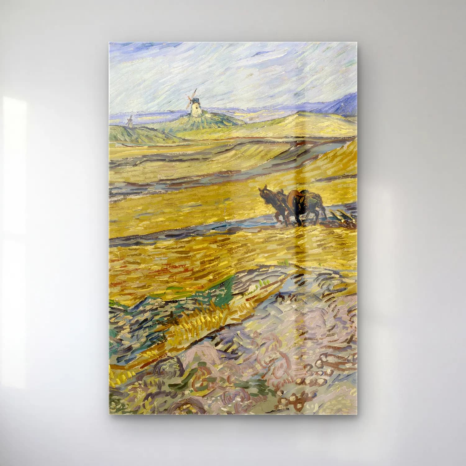 Vincent van Gogh – Enclosed Field with Ploughman cam tablo — Vincent van Gogh – Enclosed Field with Ploughman — empresyonist buğday tarlası
