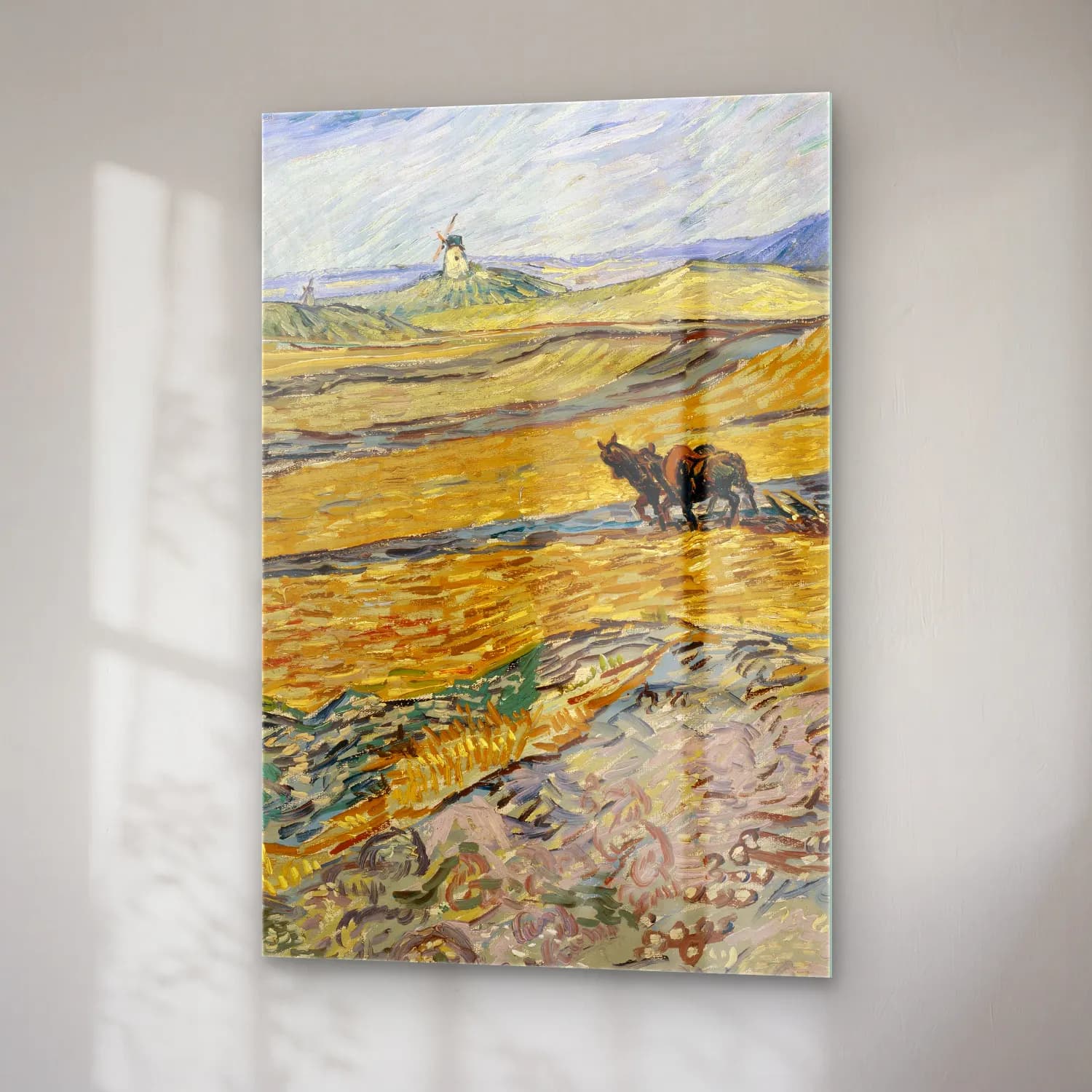 Vincent van Gogh – Enclosed Field with Ploughman cam tablo — sağ açıdan görünüm