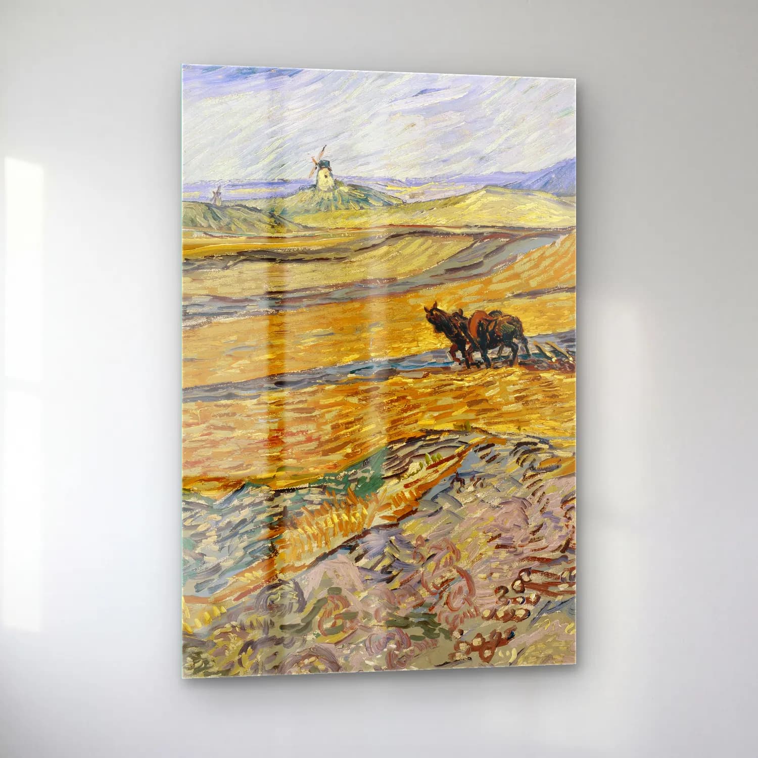 Vincent van Gogh – Enclosed Field with Ploughman cam tablo — sol açıdan görünüm