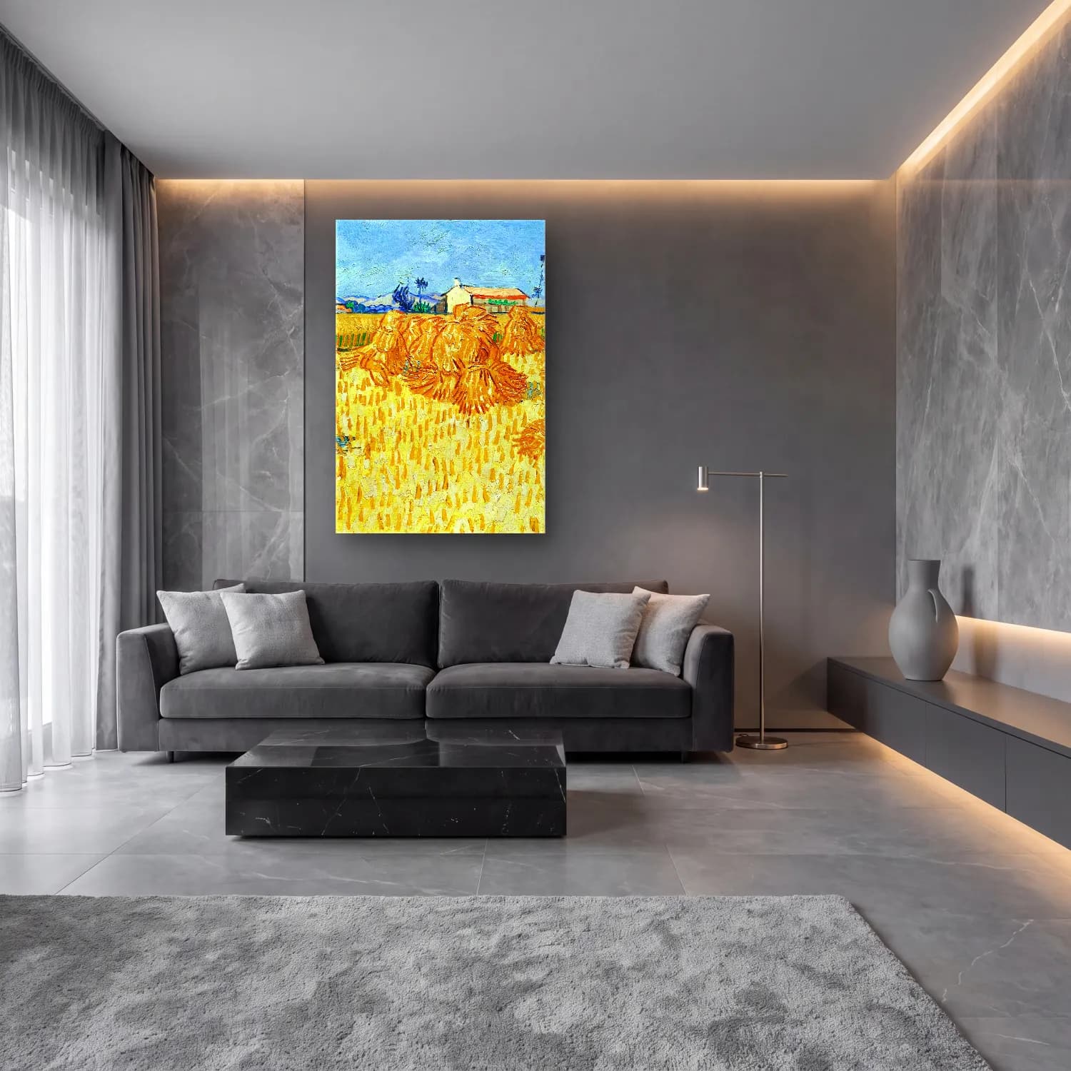 Vincent van Gogh – Ernte in der Provénce cam tablo — lüks salon duvarında