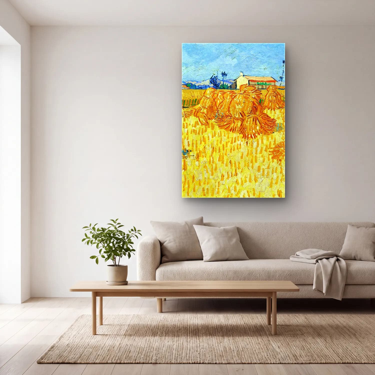 Vincent van Gogh – Ernte in der Provénce cam tablo — açık renk salonda