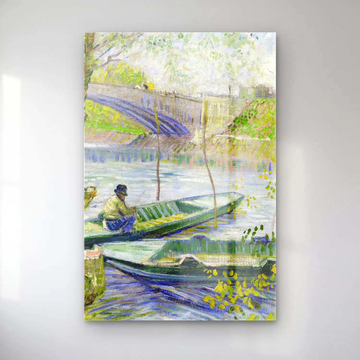 Vincent van Gogh – Fishing in Spring, the Pont de Clichy (Asnières) cam tablo — Vincent van Gogh – Fishing in Spring, the Pont de Clichy (Asnières) — empresyonist liman ve tekneler