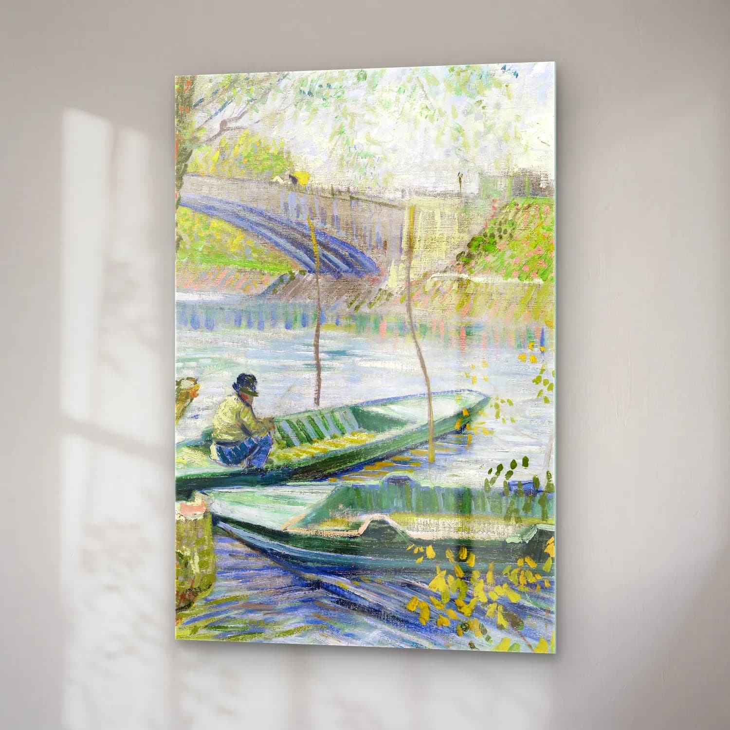 Vincent van Gogh – Fishing in Spring, the Pont de Clichy (Asnières) cam tablo — sağ açıdan görünüm