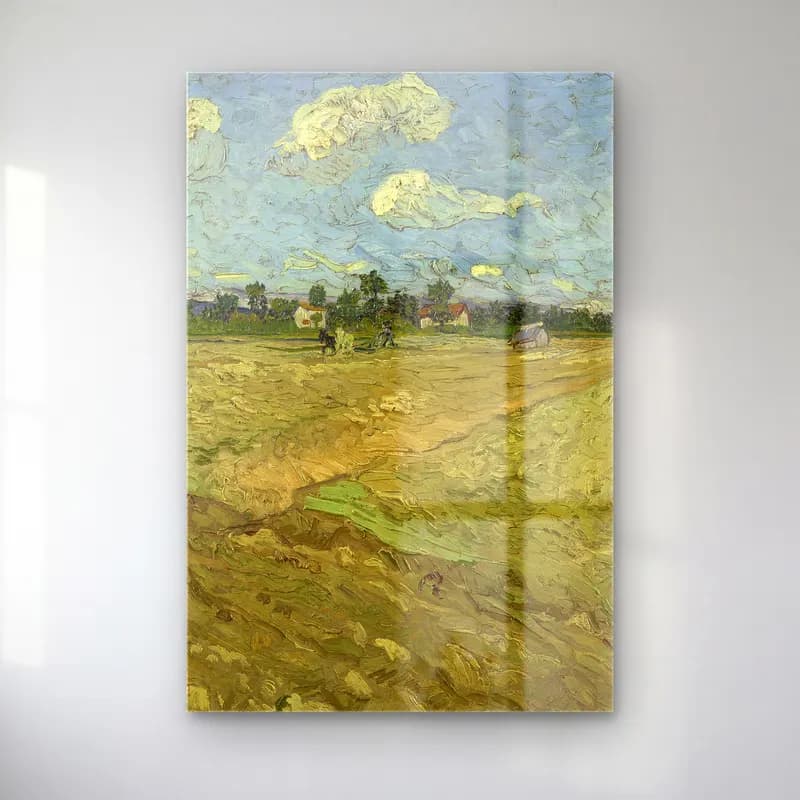 Vincent van Gogh – Geploegde akkers ( De voren ) cam tablo — Vincent van Gogh – Geploegde akkers ( De voren ) — empresyonist buğday tarlası