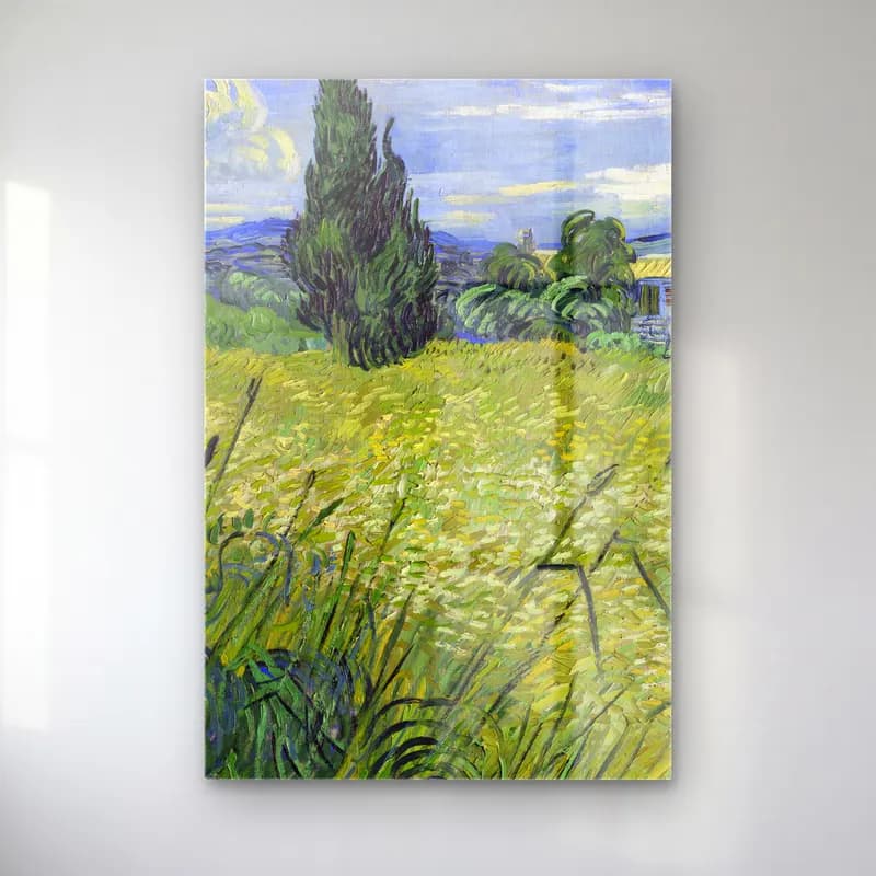 Vincent van Gogh – Green Wheat Field with Cypress cam tablo — Vincent van Gogh – Green Wheat Field with Cypress — empresyonist buğday tarlası