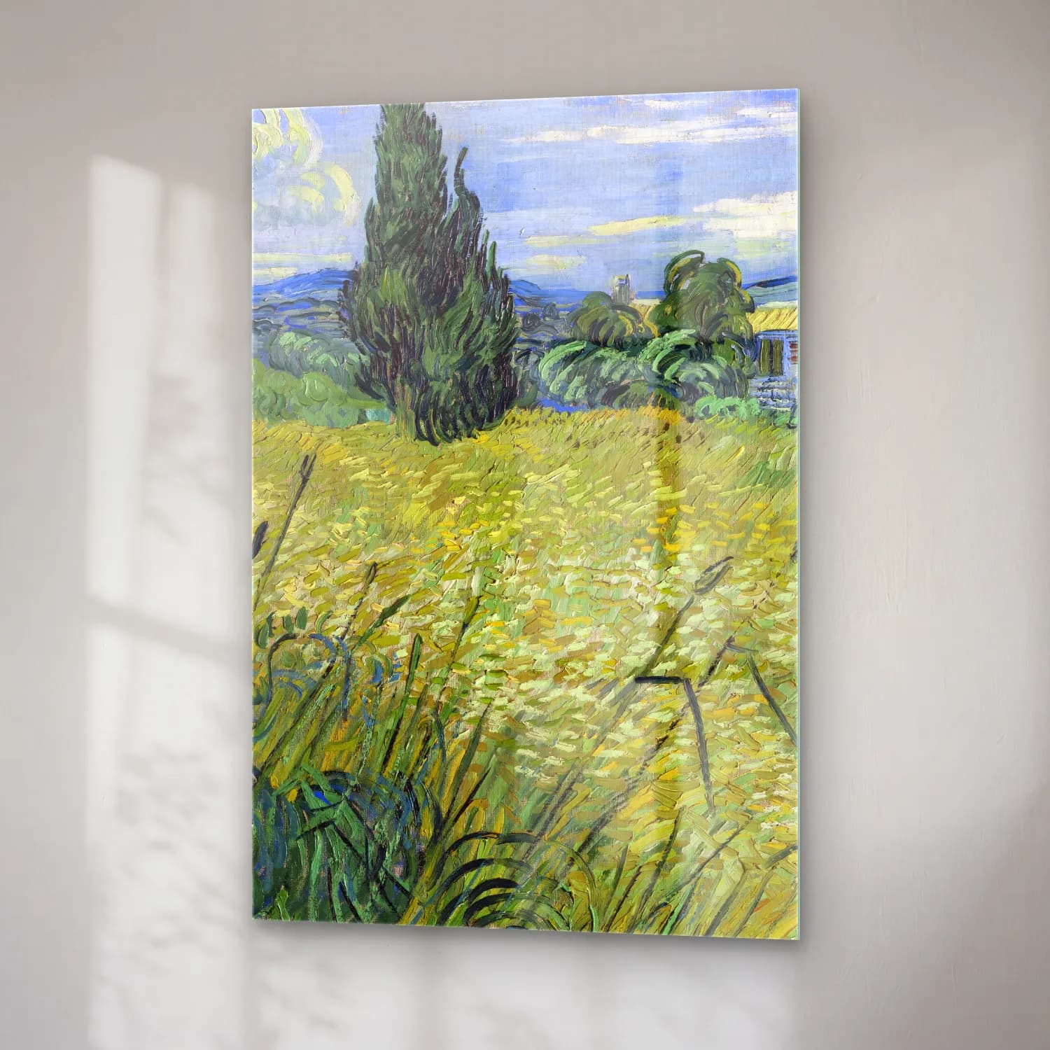 Vincent van Gogh – Green Wheat Field with Cypress cam tablo — sağ açıdan görünüm