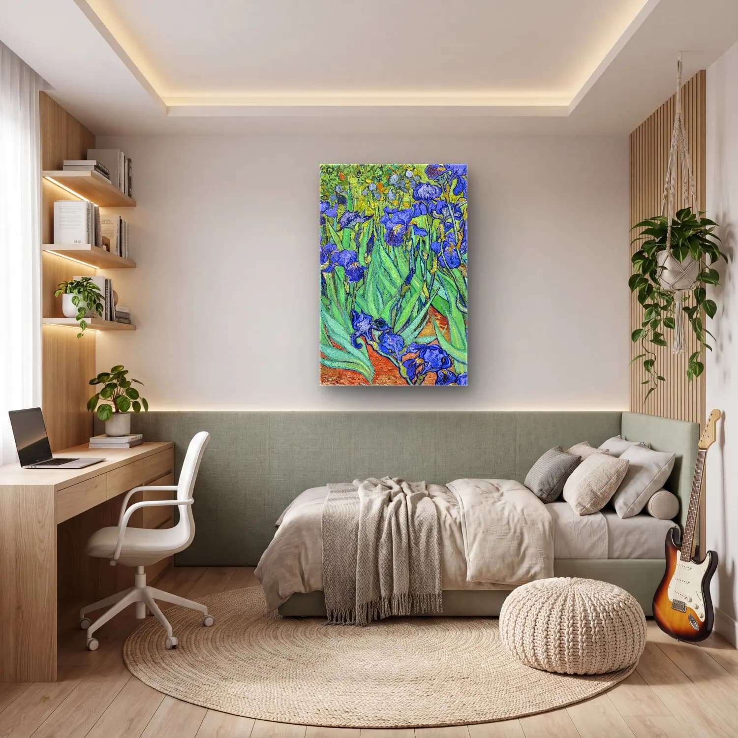 Vincent van Gogh – Irises cam tablo — genç odasında