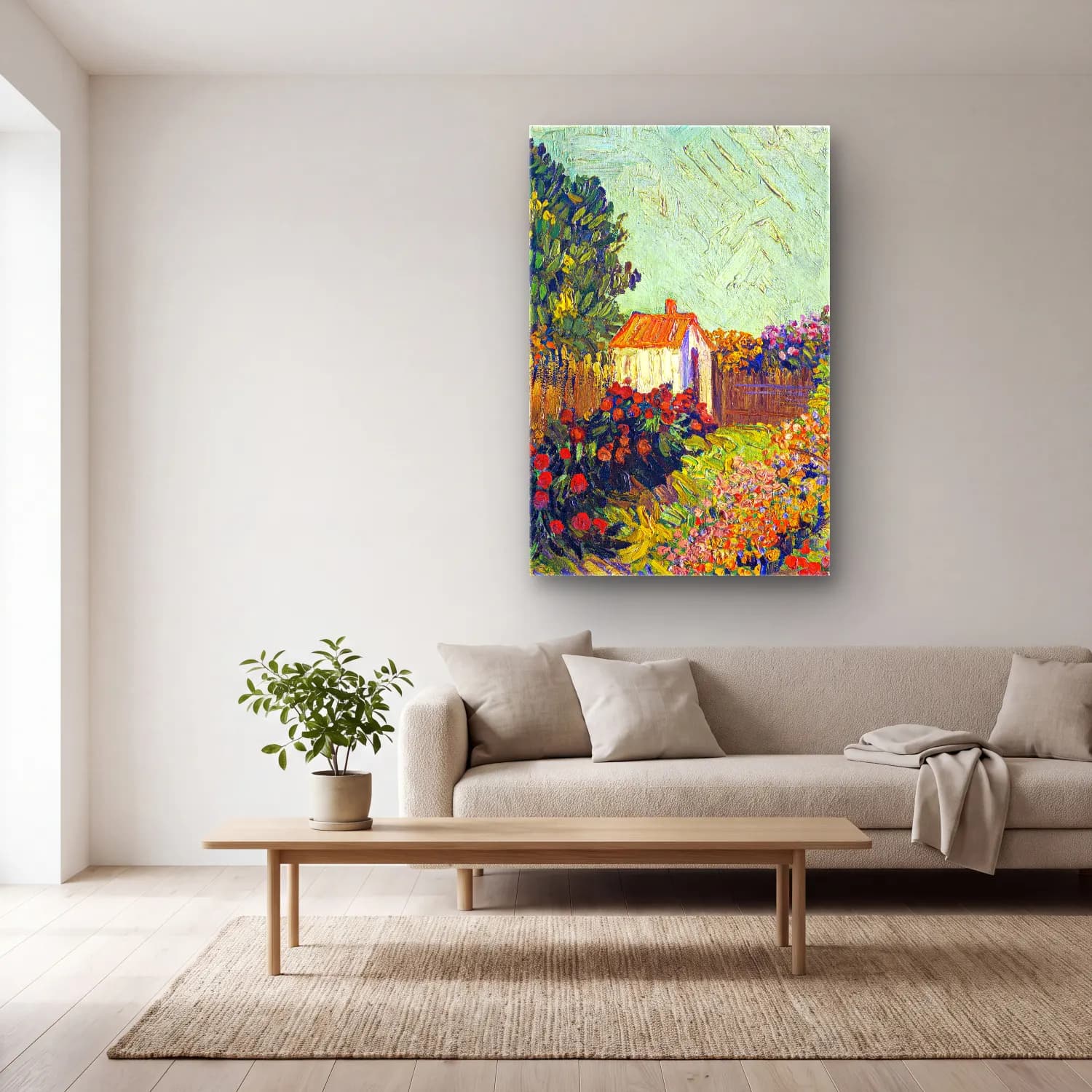 Vincent van Gogh – Landscape cam tablo — açık renk salonda
