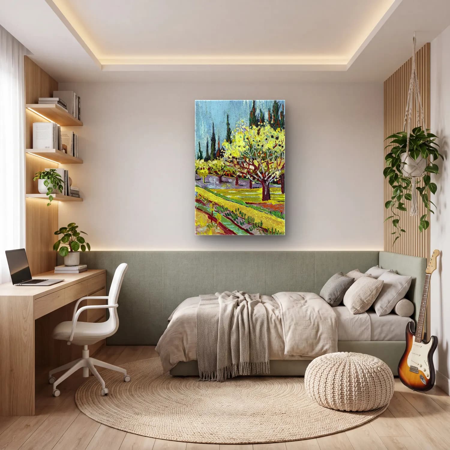 Vincent van Gogh – Orchard Bordered cam tablo — genç odasında