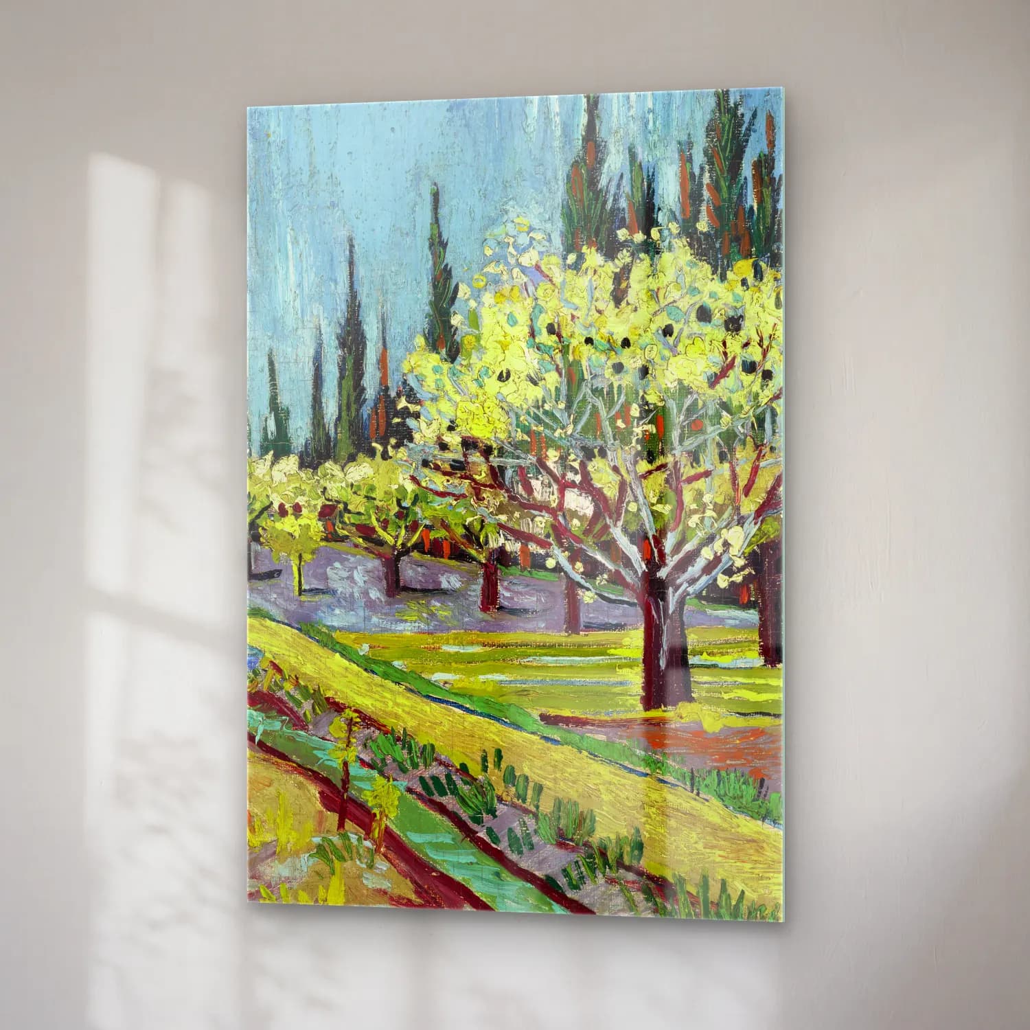 Vincent van Gogh – Orchard Bordered cam tablo — sağ açıdan görünüm
