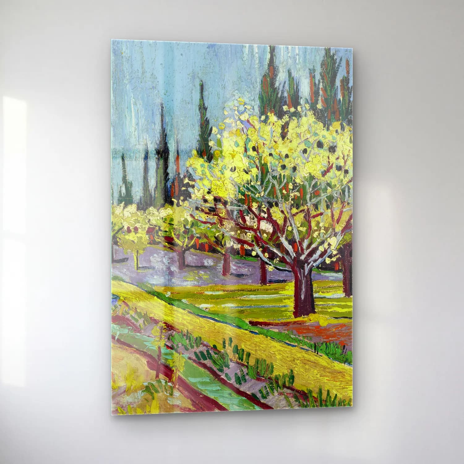 Vincent van Gogh – Orchard Bordered cam tablo — sol açıdan görünüm