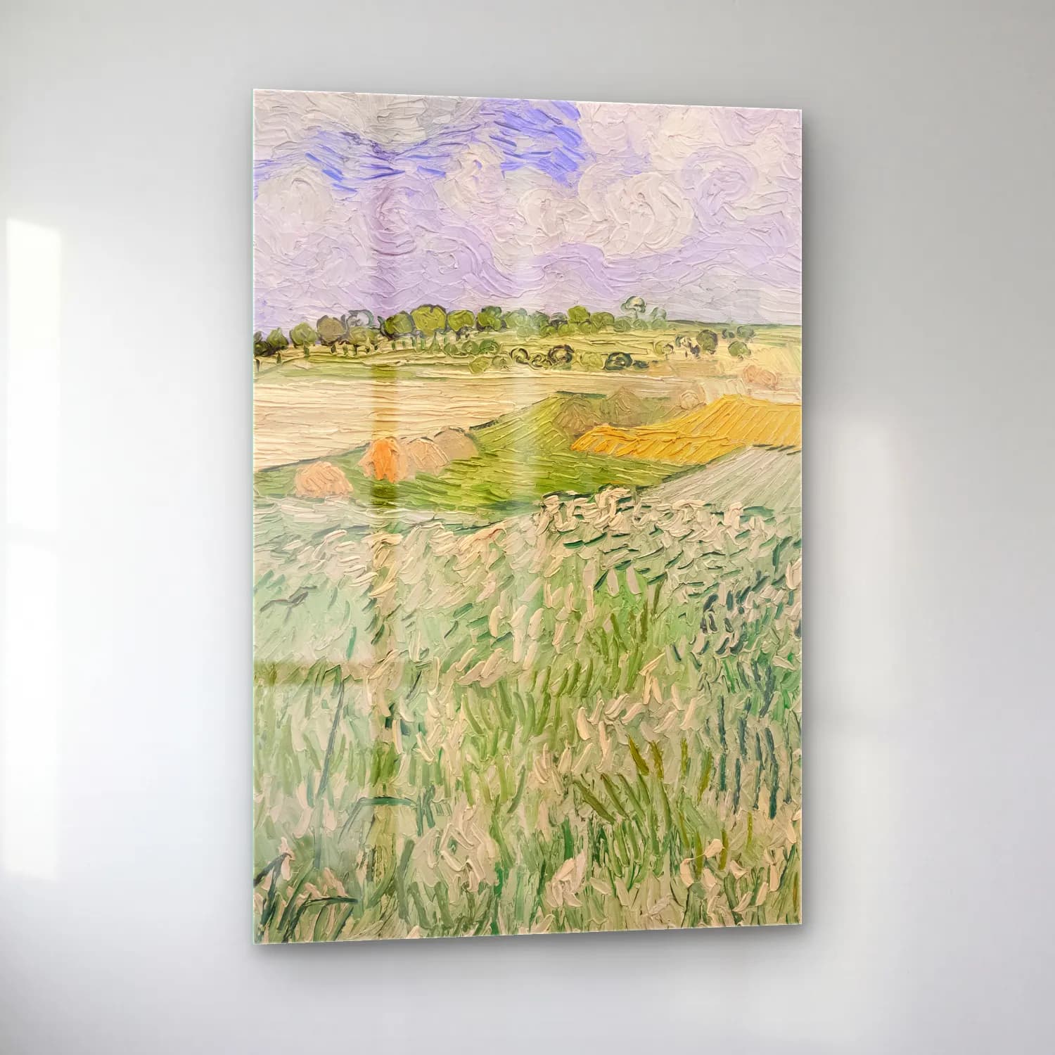 Vincent van Gogh – Plain near Auvers cam tablo — sol açıdan görünüm