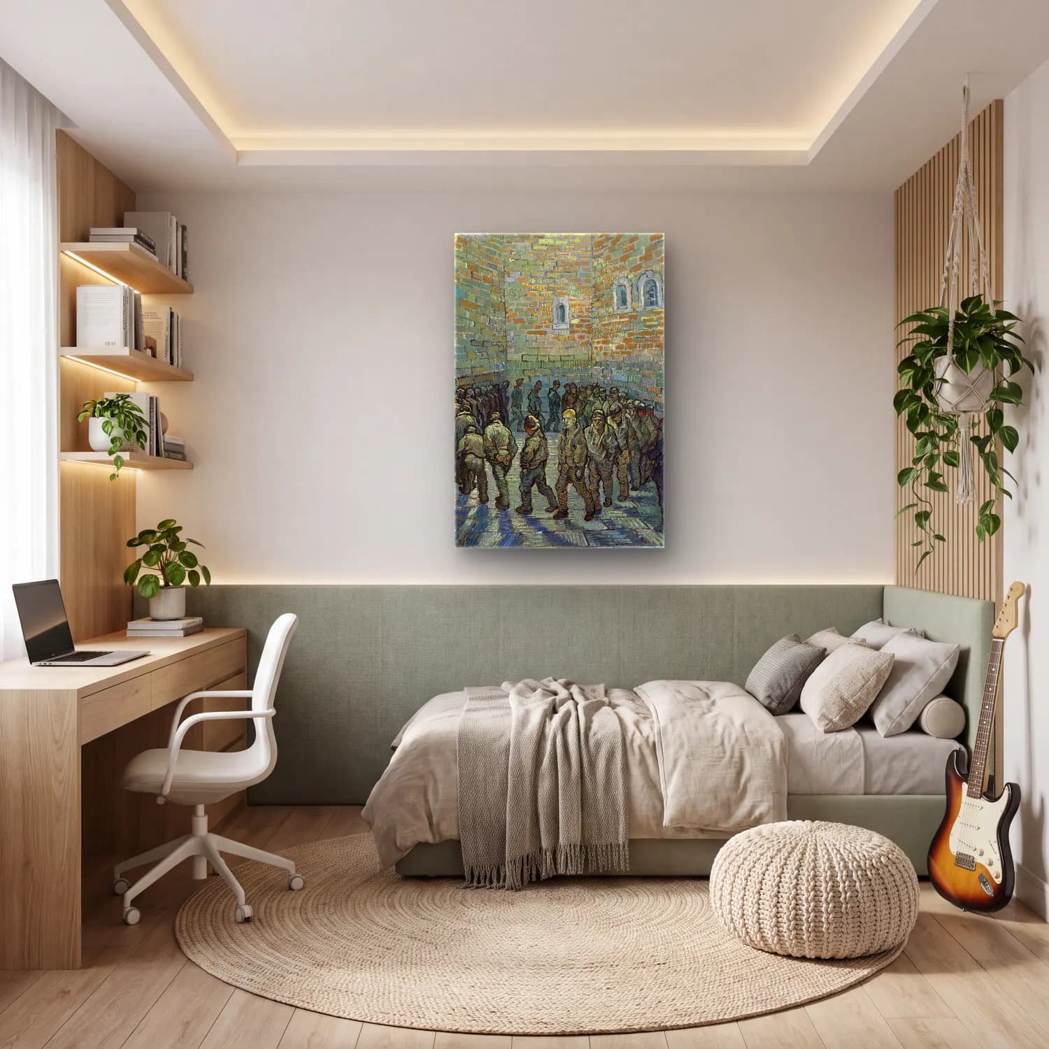 Vincent van Gogh – Prisoners Exercising cam tablo — genç odasında