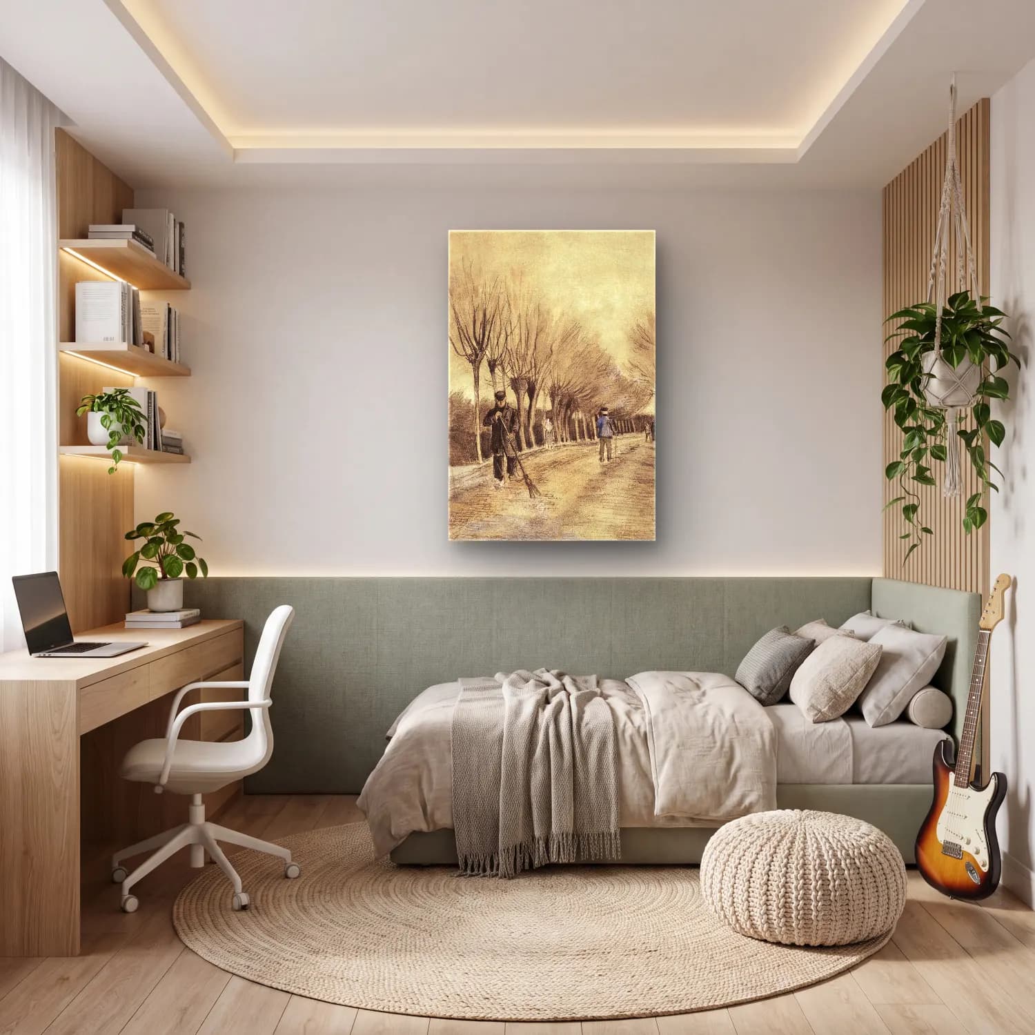 Vincent van Gogh – Road in Etten cam tablo — genç odasında