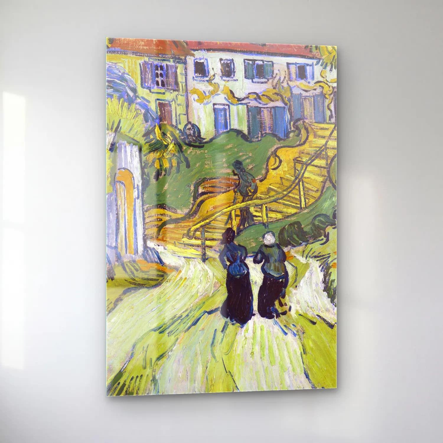 Vincent van Gogh – Stairway at Auvers cam tablo — sol açıdan görünüm