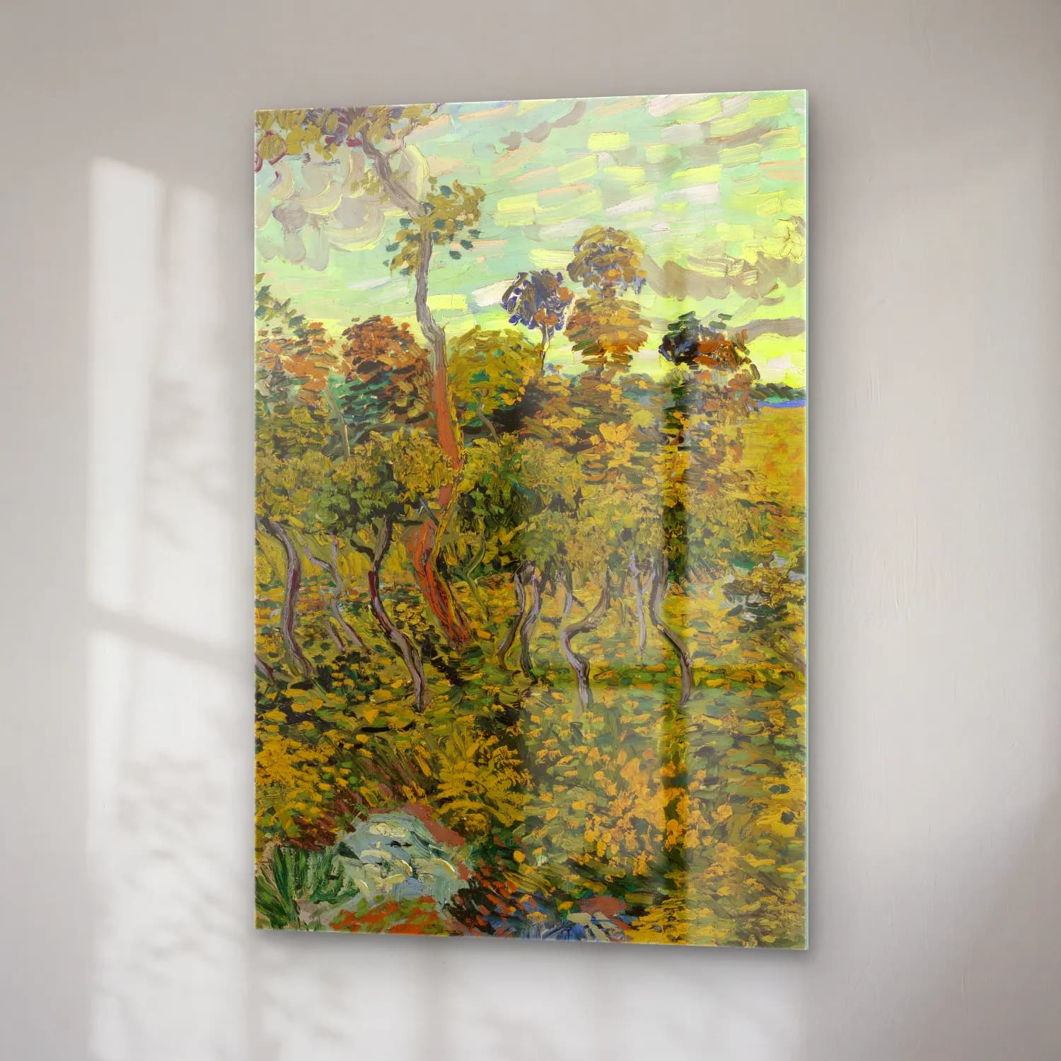 Vincent van Gogh – Sunset at Montmajour cam tablo — sağ açıdan görünüm