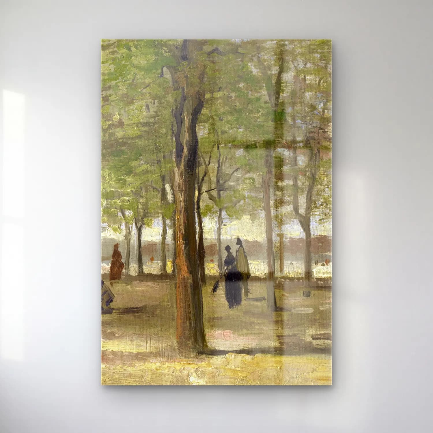 Vincent van Gogh – Terrace in the Luxembourg Gardens cam tablo — Vincent van Gogh – Terrace in the Luxembourg Gardens — empresyonist sahilde i̇nsanlar