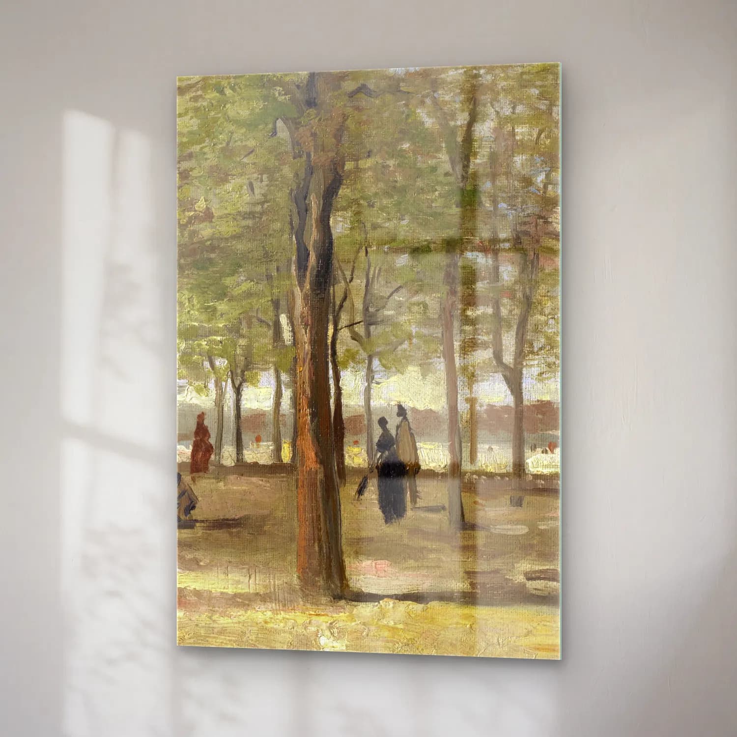 Vincent van Gogh – Terrace in the Luxembourg Gardens cam tablo — sağ açıdan görünüm