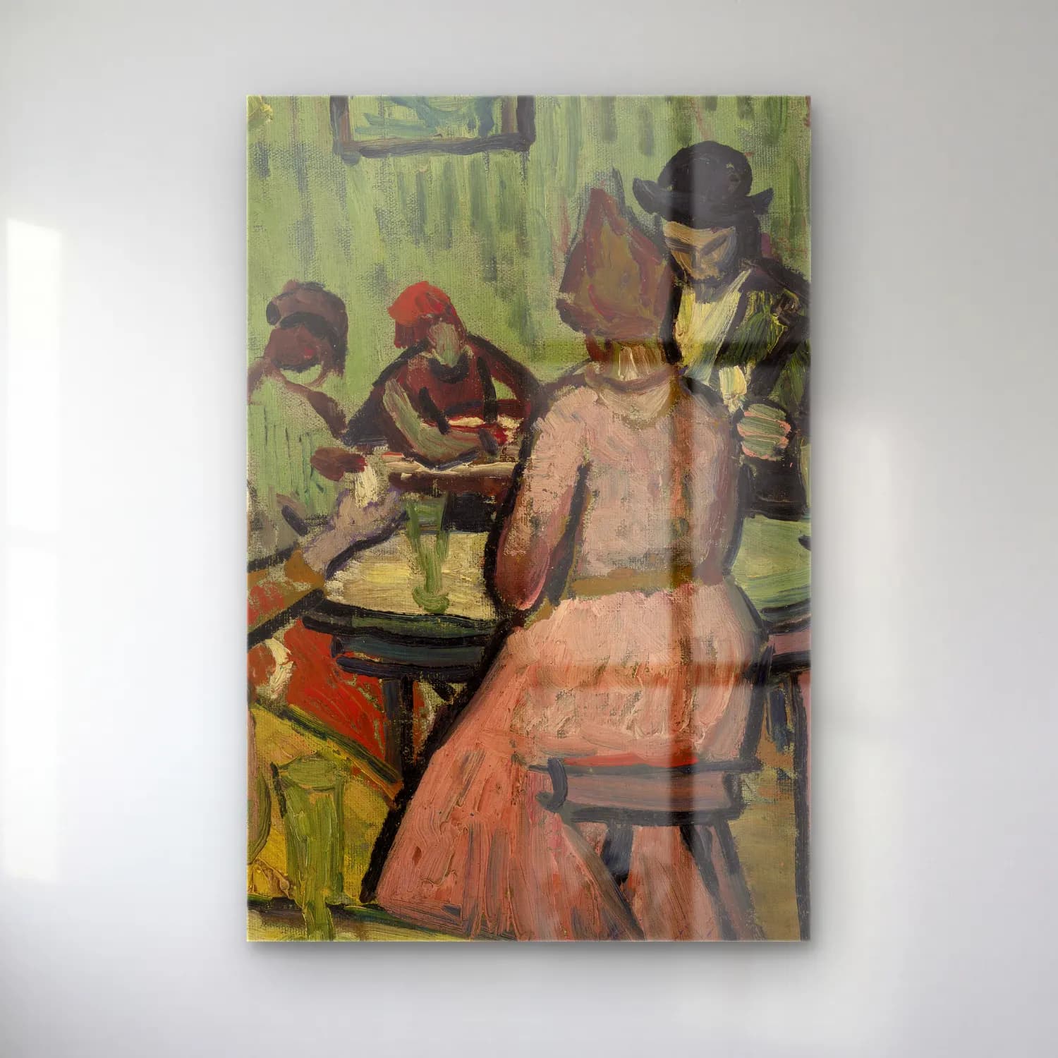 Vincent van Gogh – The Brothel (Le Lupanar) cam tablo — Vincent van Gogh – The Brothel (Le Lupanar) — empresyonist kitap okuyan kadın