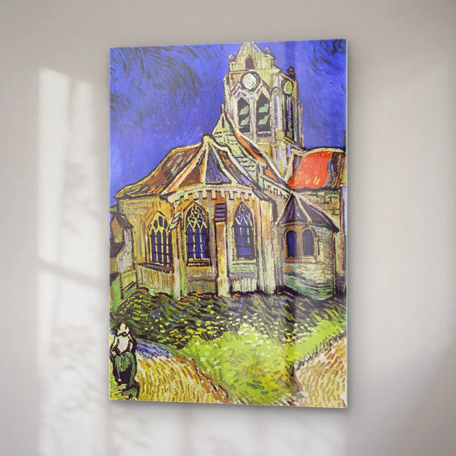 Vincent van Gogh – The Church at Auvers cam tablo — sağ açıdan görünüm