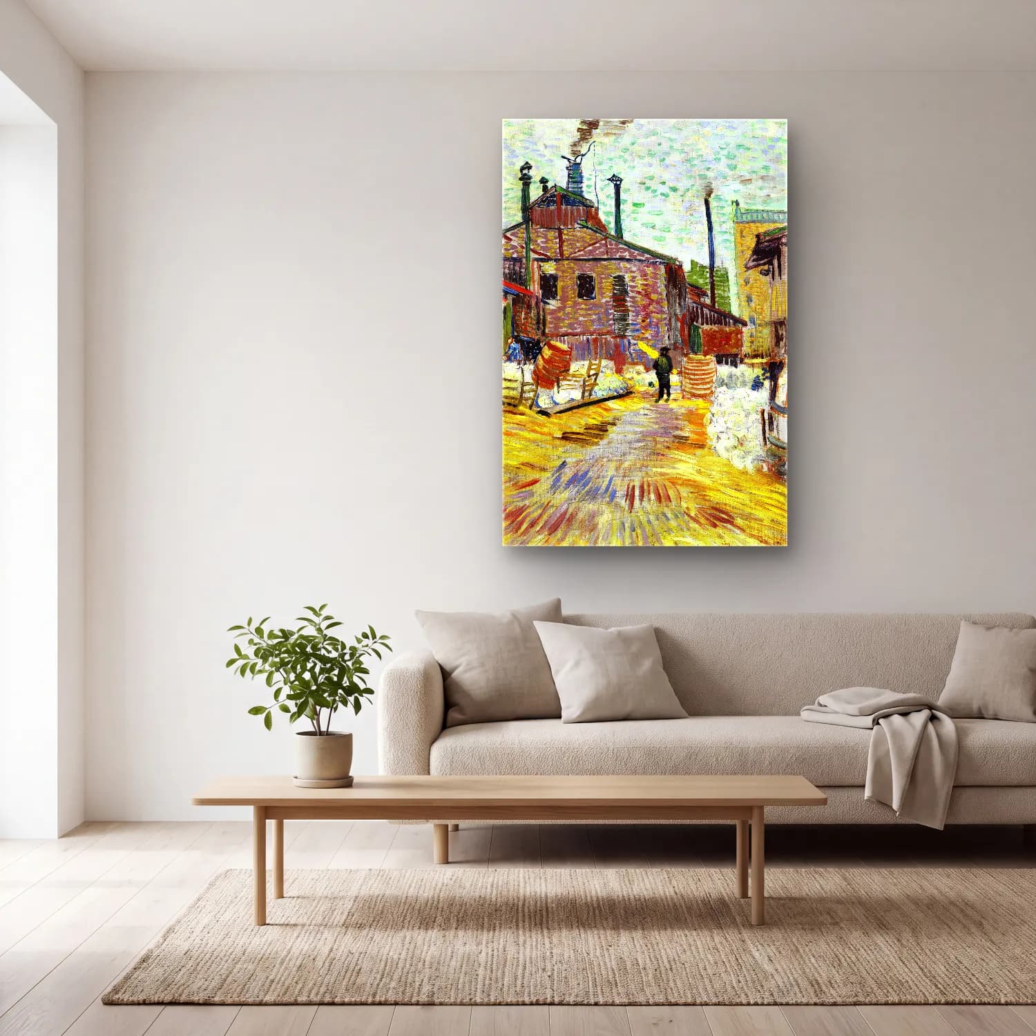 Vincent van Gogh – The Factory cam tablo — açık renk salonda
