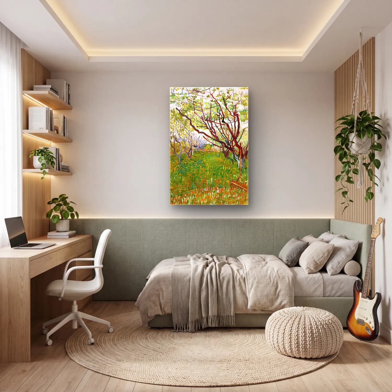 Vincent van Gogh – The Flowering Orchard cam tablo — genç odasında