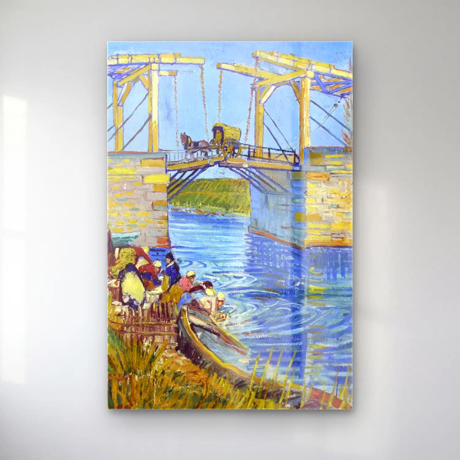 Vincent van Gogh – The Langlois Bridge at Arles with Women Washing cam tablo — Vincent van Gogh – The Langlois Bridge at Arles with Women Washing — empresyonist köprü