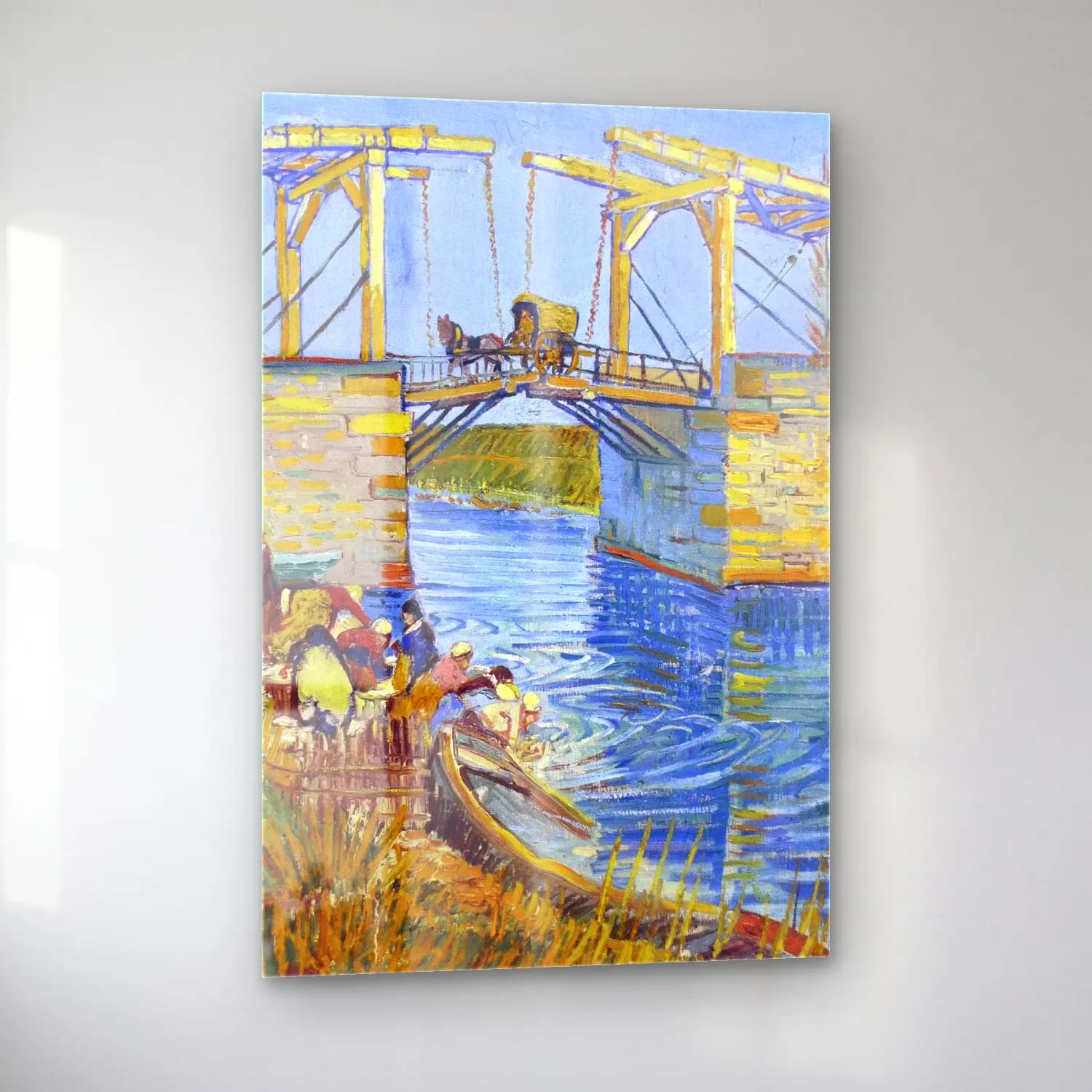 Vincent van Gogh – The Langlois Bridge at Arles with Women Washing cam tablo — sol açıdan görünüm