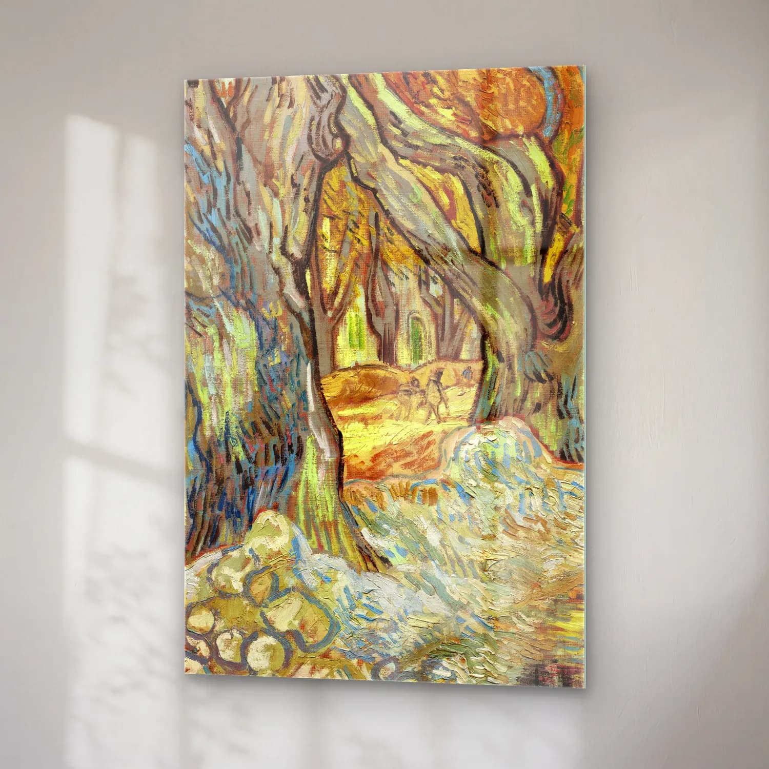 Vincent van Gogh – The Large Plane Trees (Road Menders at Saint-Rémy) cam tablo — sağ açıdan görünüm