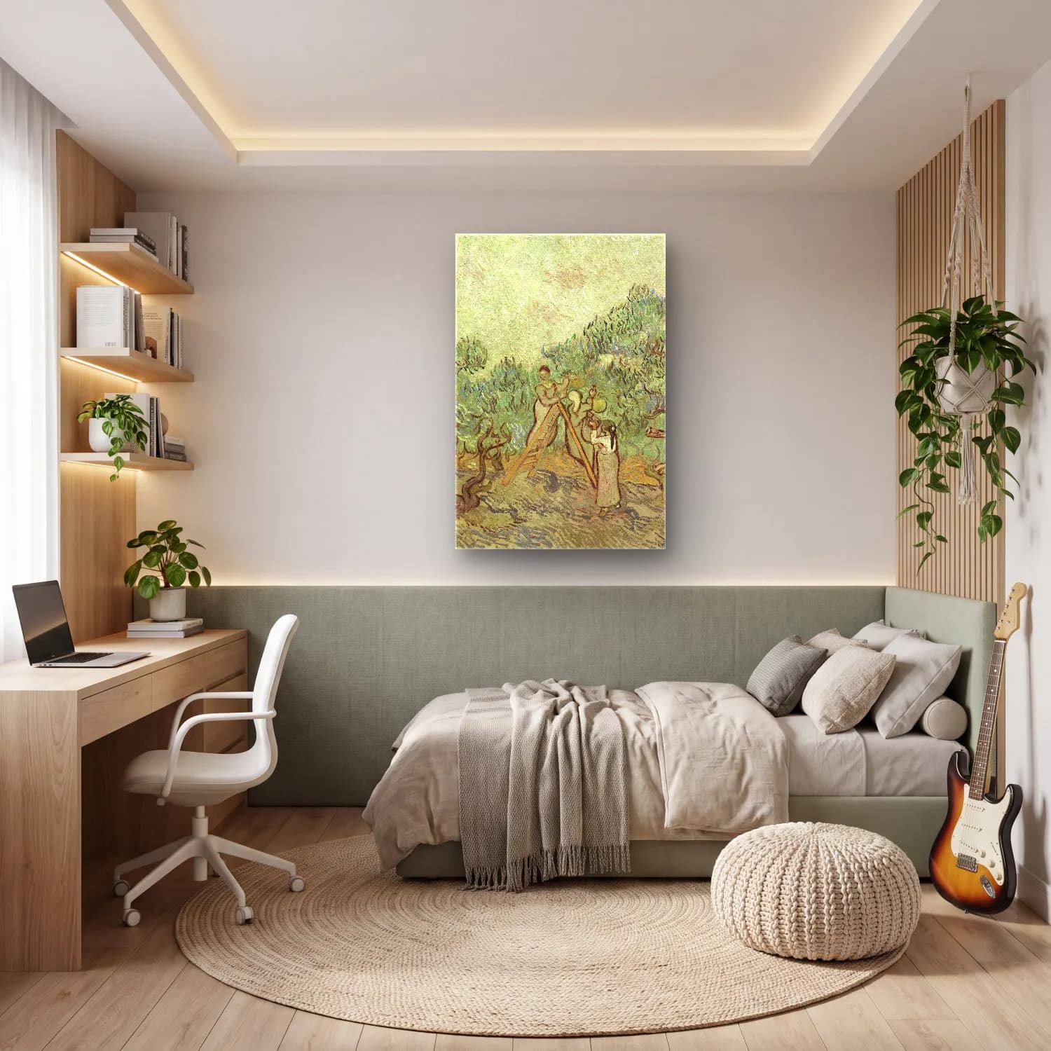 Vincent van Gogh – The Olive Orchard cam tablo — genç odasında