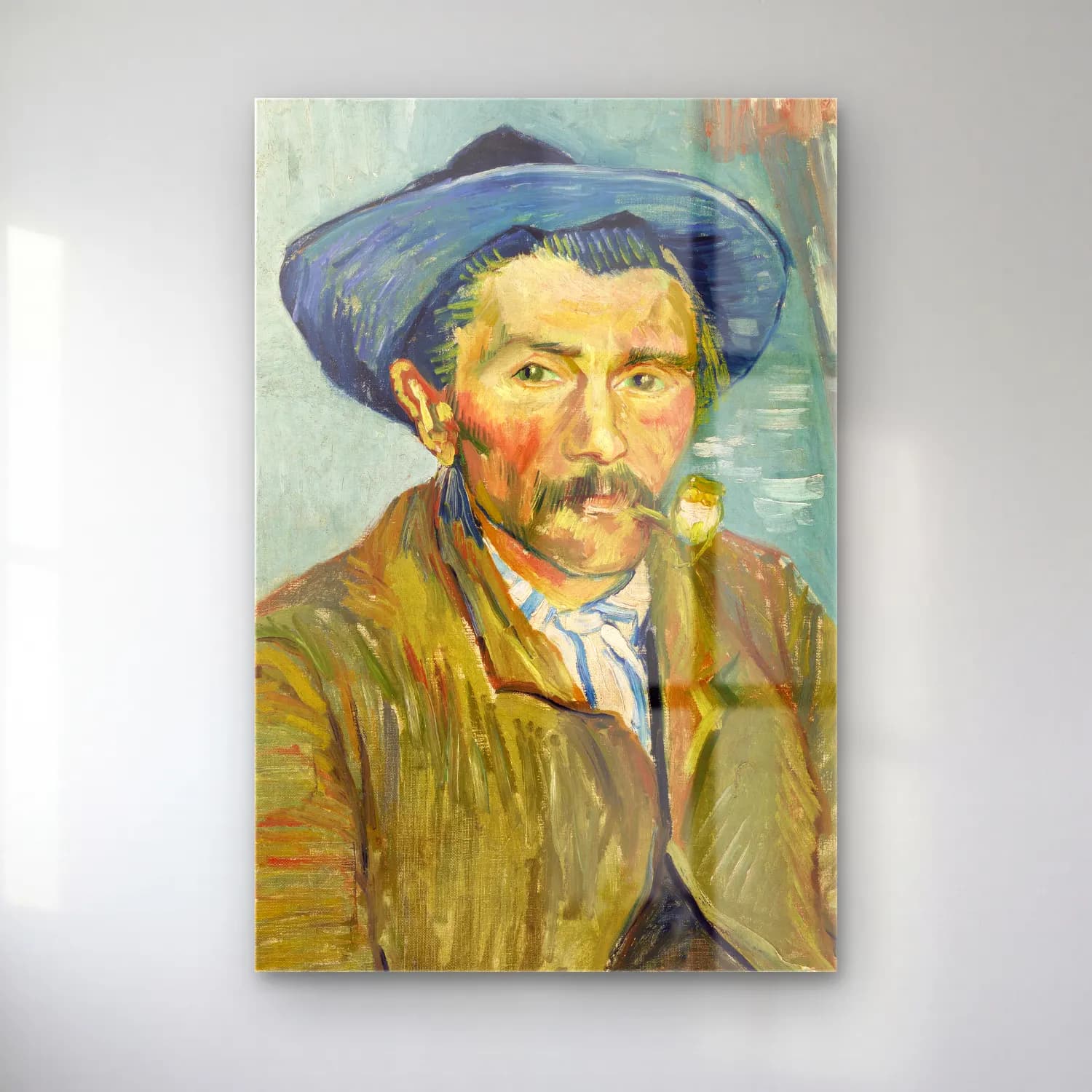Vincent van Gogh – The Smoker (Le Fumeur) cam tablo — Vincent van Gogh – The Smoker (Le Fumeur) — empresyonist erkek portresi