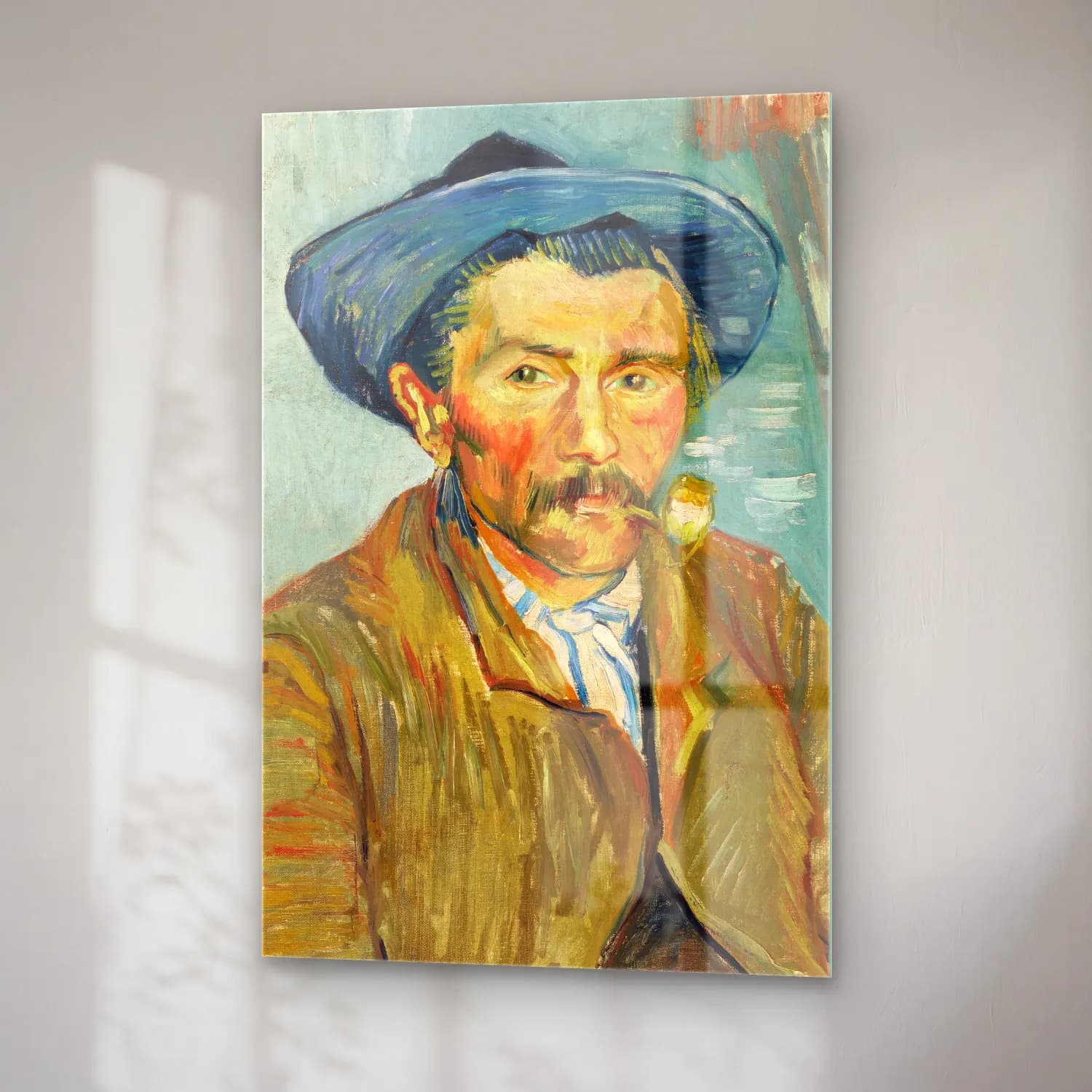 Vincent van Gogh – The Smoker (Le Fumeur) cam tablo — sağ açıdan görünüm