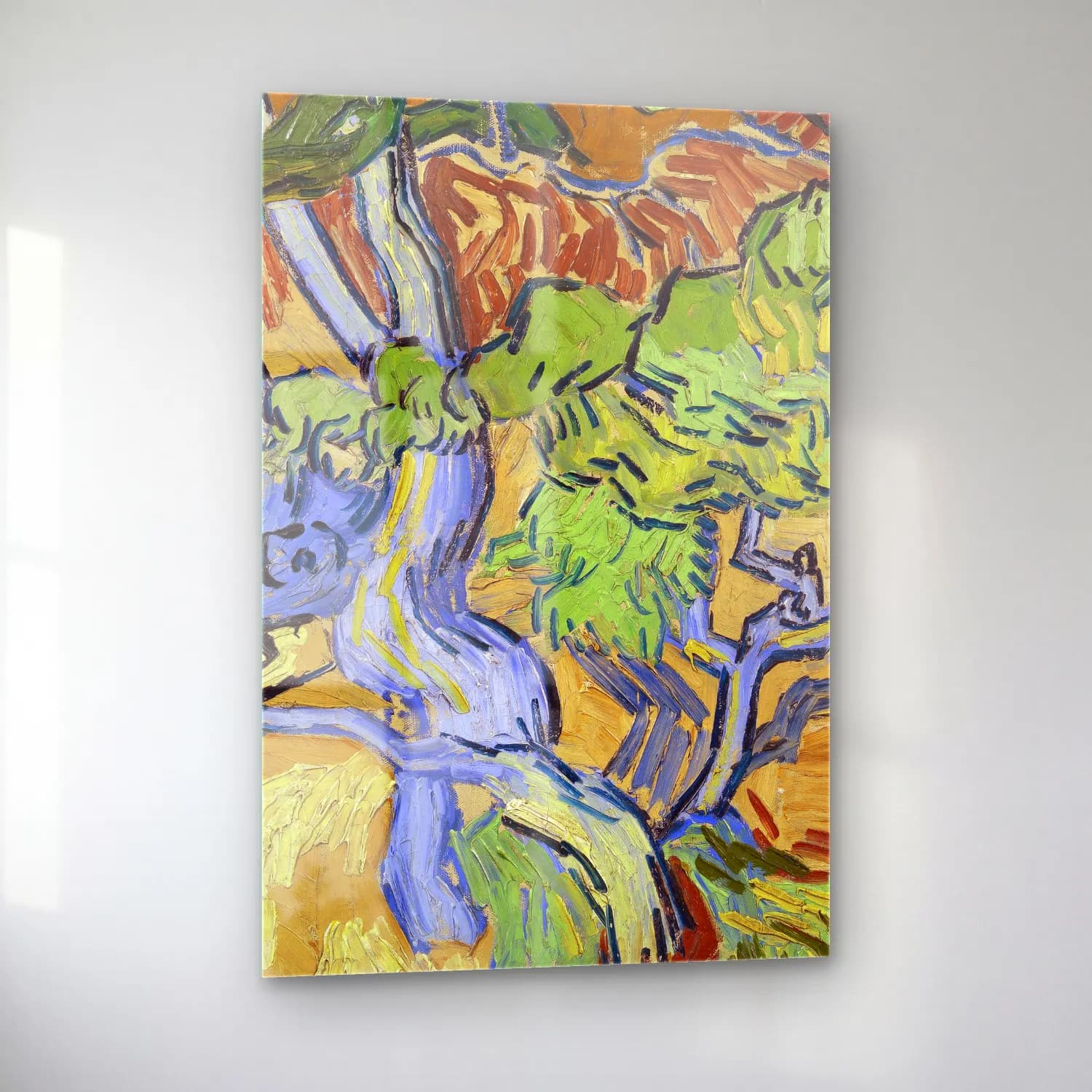 Vincent van Gogh – Tree Roots cam tablo — sol açıdan görünüm