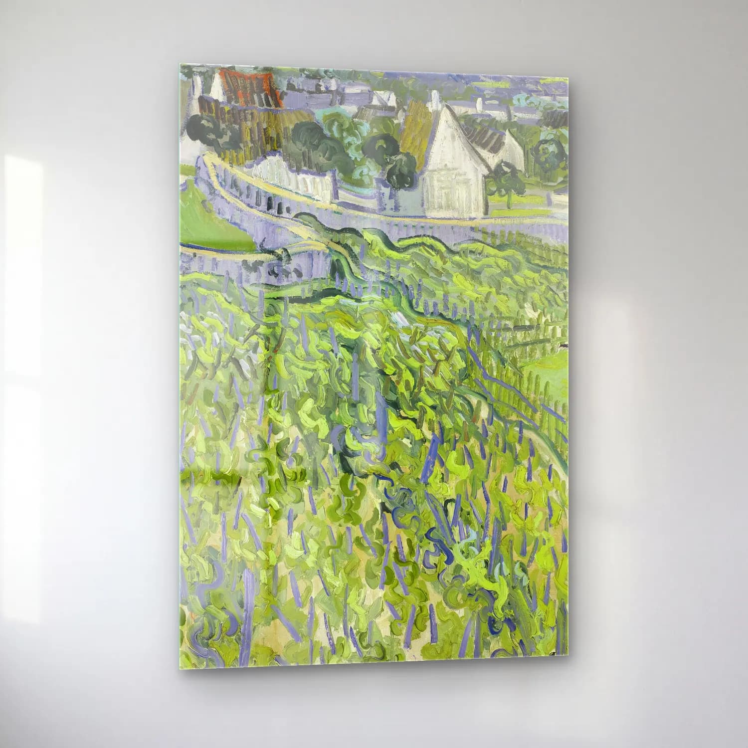 Vincent van Gogh – Vineyards at Auvers cam tablo — sol açıdan görünüm