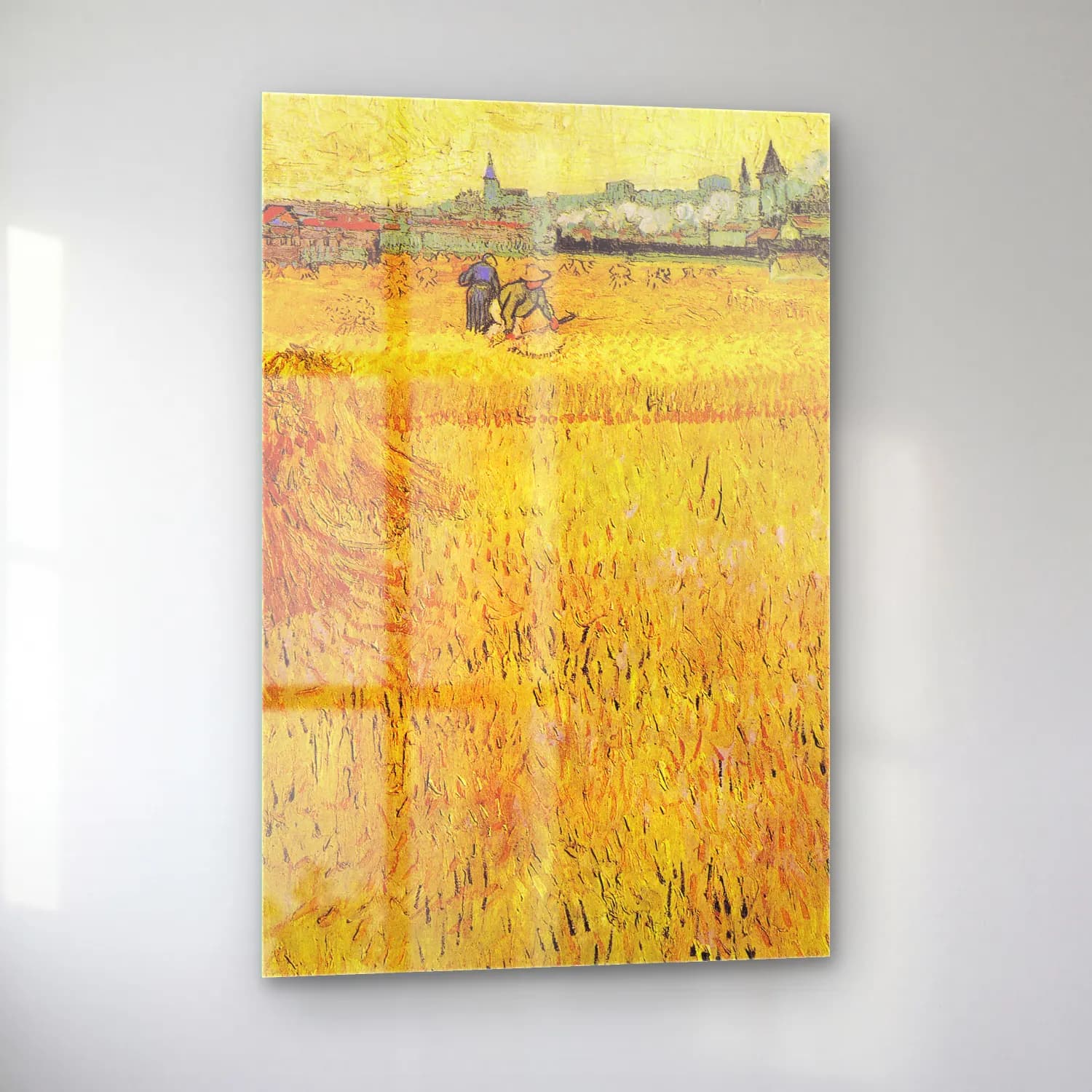 Vincent van Gogh – Wheat field with View of Arles cam tablo — sol açıdan görünüm