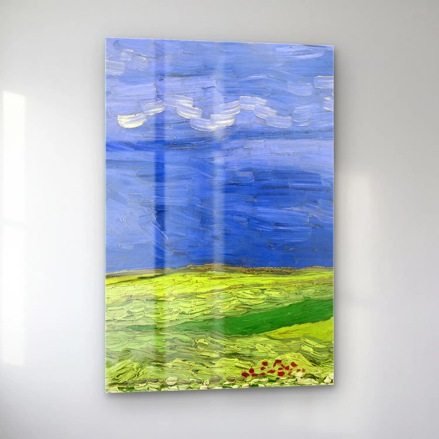 Vincent van Gogh – Wheatfield under thunderclouds cam tablo — sol açıdan görünüm
