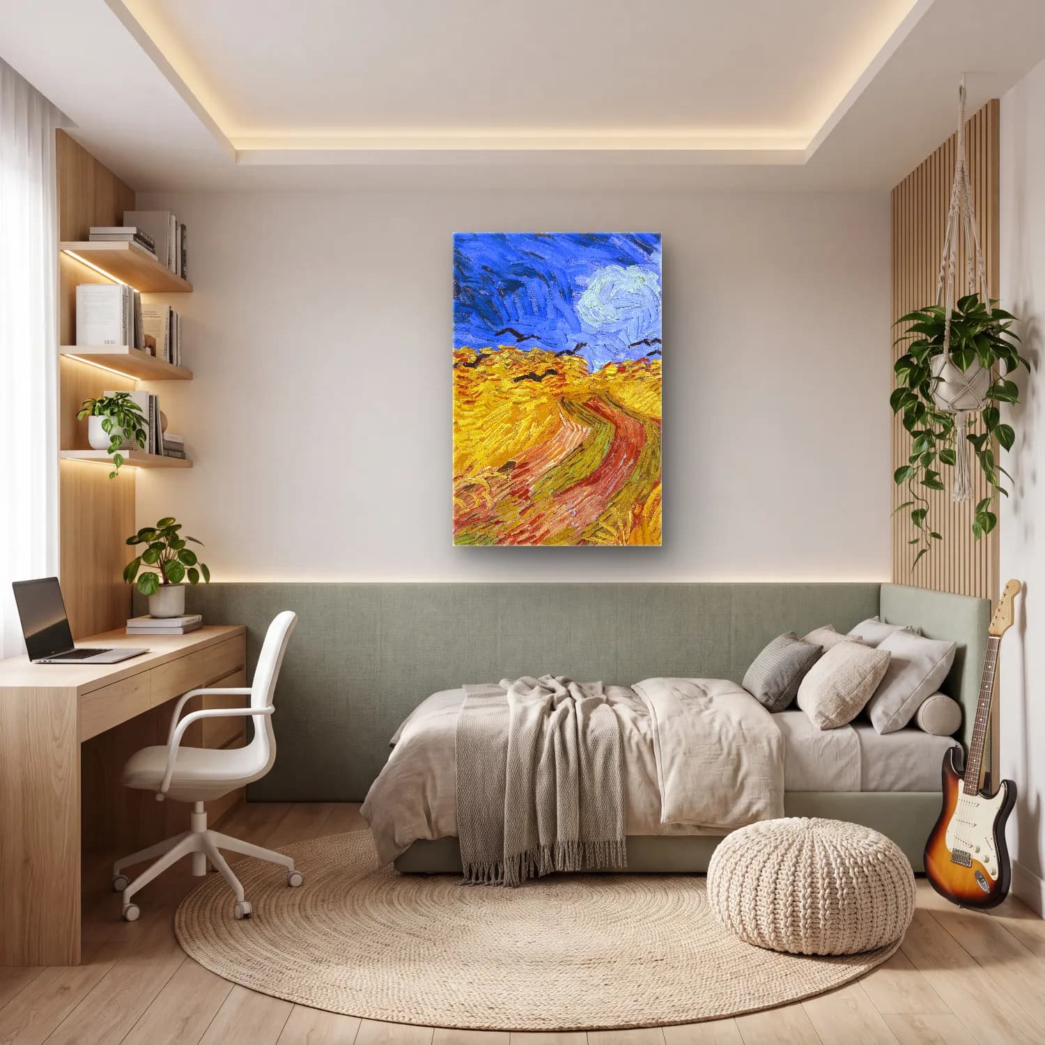 Vincent van Gogh – Wheatfield with Crows cam tablo — genç odasında